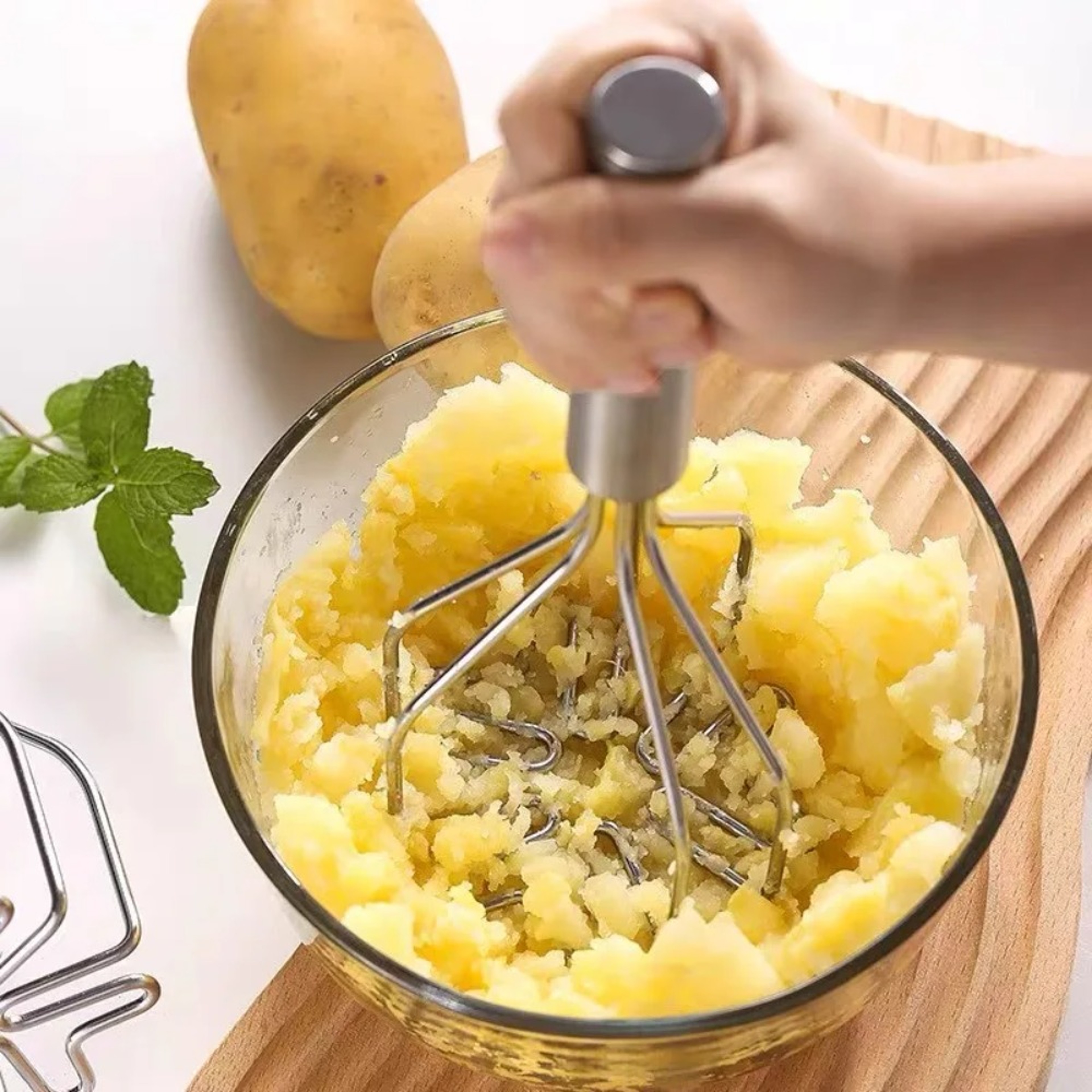 Premium Stainless Steel Potato Masher Manual Vegetable Masher For Smooth Potatoes Fruits  Baby Food 0