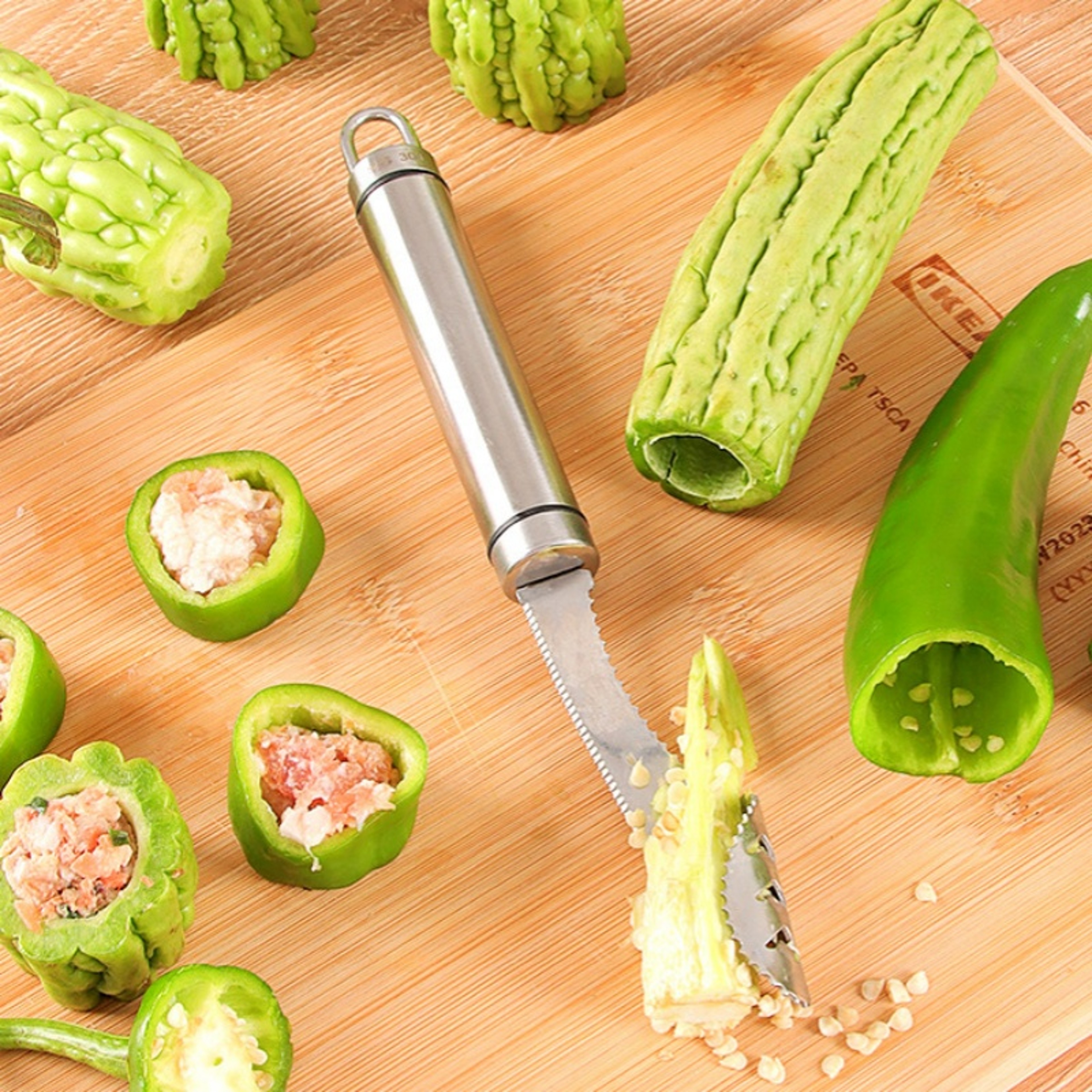Premium Chili Corer Stainless Steel Pepper Corer Tool with Seed Remover for Fast Kitchen Prep – view 1