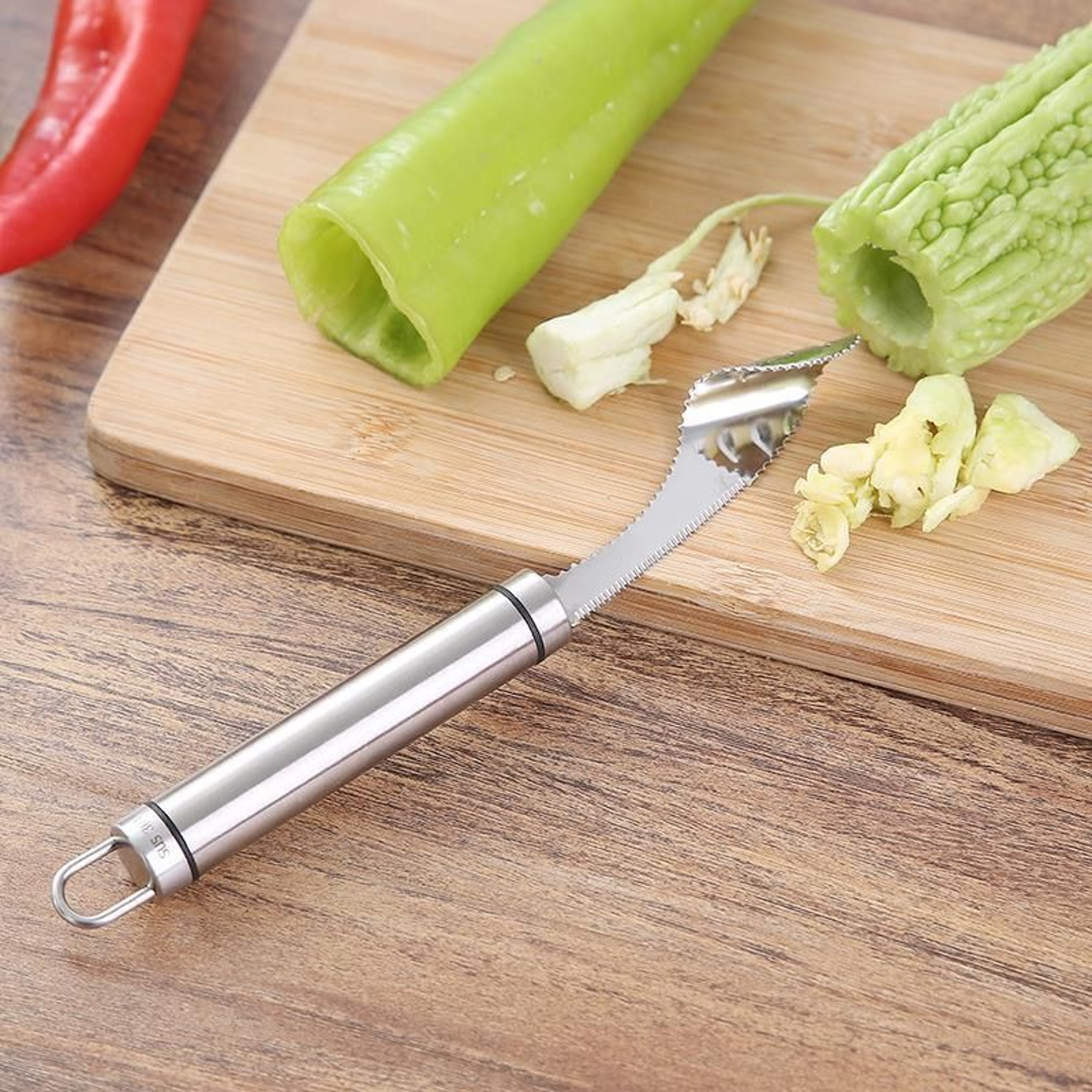 Premium Chili Corer Stainless Steel Pepper Corer Tool with Seed Remover for Fast Kitchen Prep – view 2