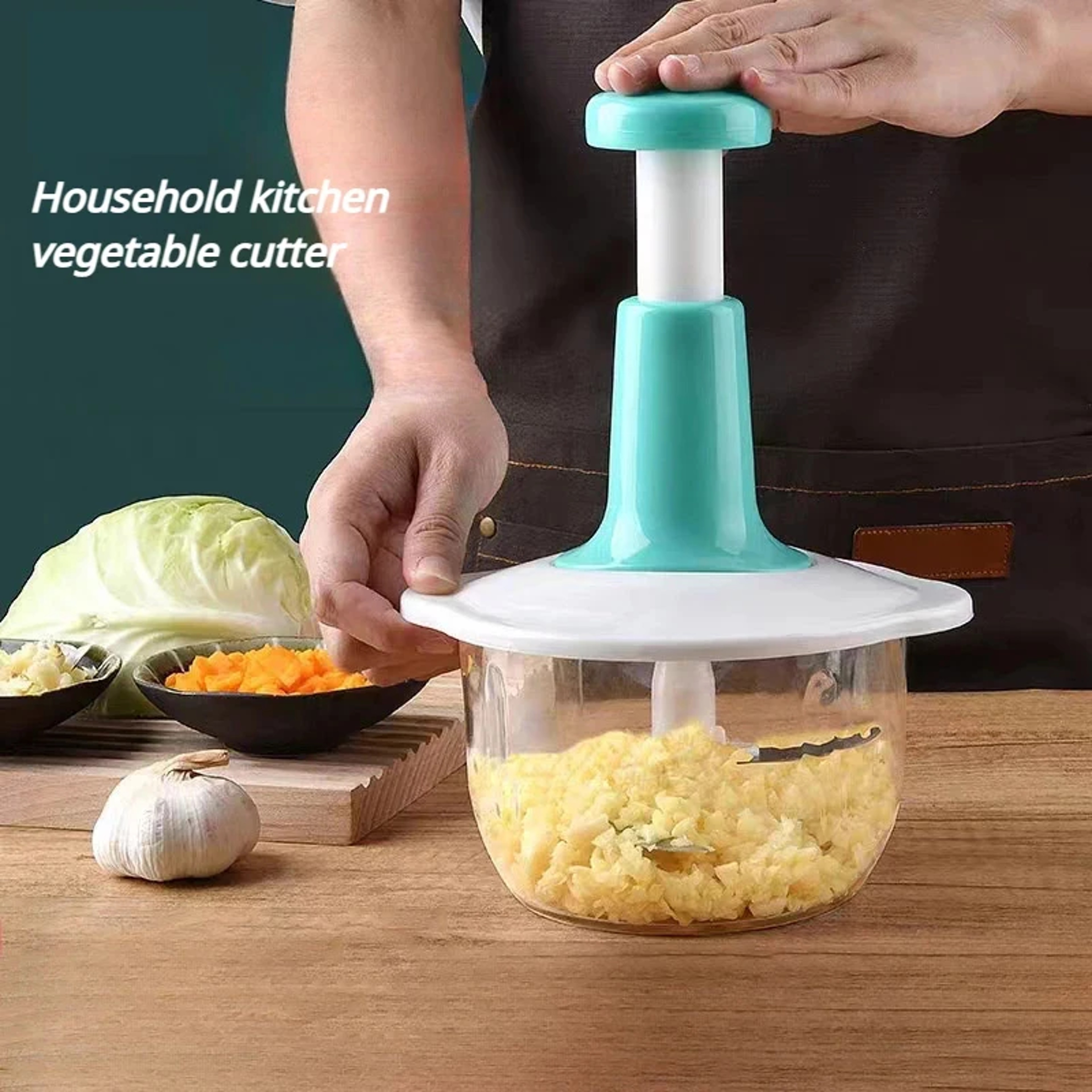 Multi Pro Garlic Chopper Manual Food Processor For Garlic Vegetables  Meat 1
