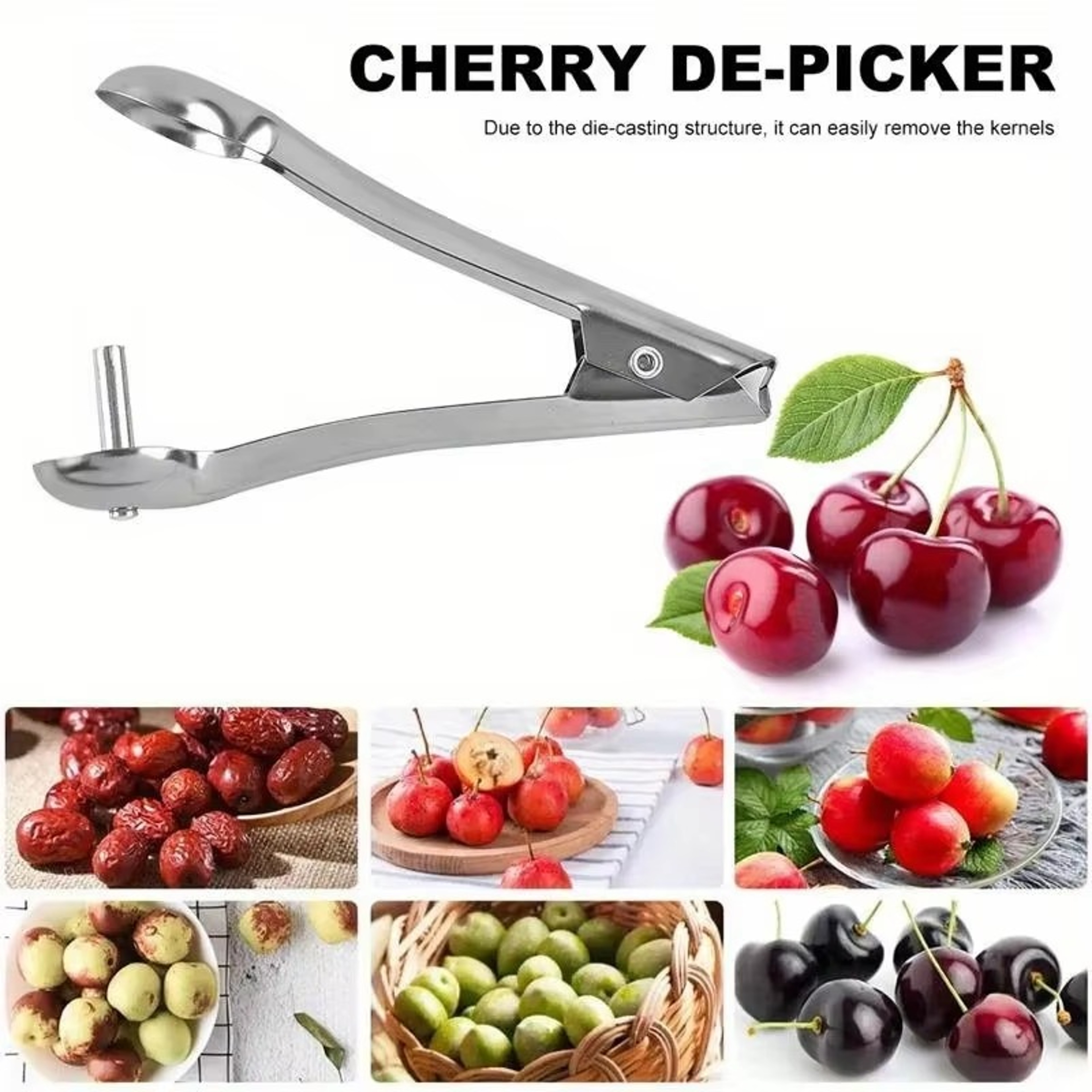 Quick Press Cherry Pitter  Olive Pitter Tool For Fast Fruit Seed Removal 3