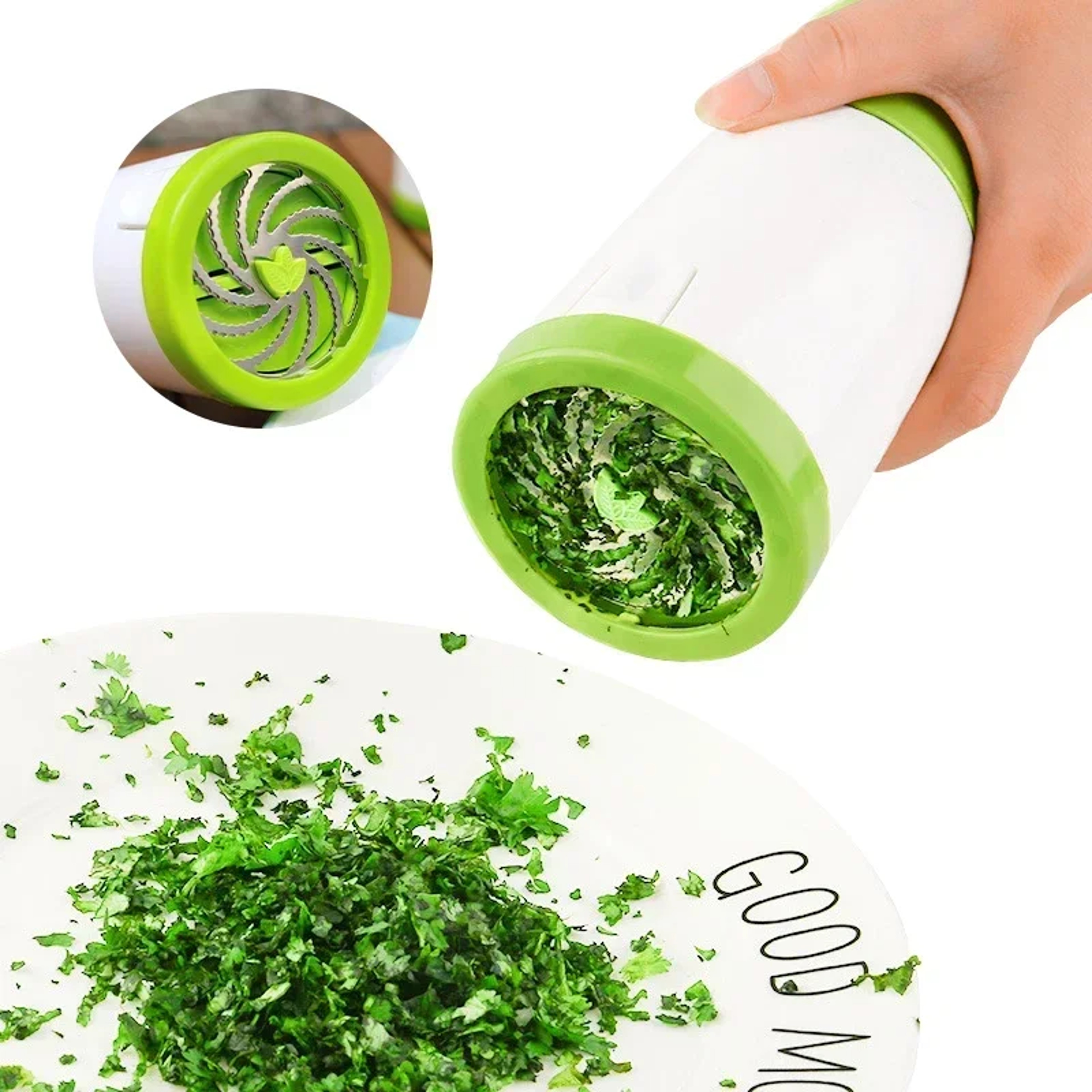 Precision Herb Chopper Manual Stainless Steel Vegetable Grinder & Parsley Cutter – view 3