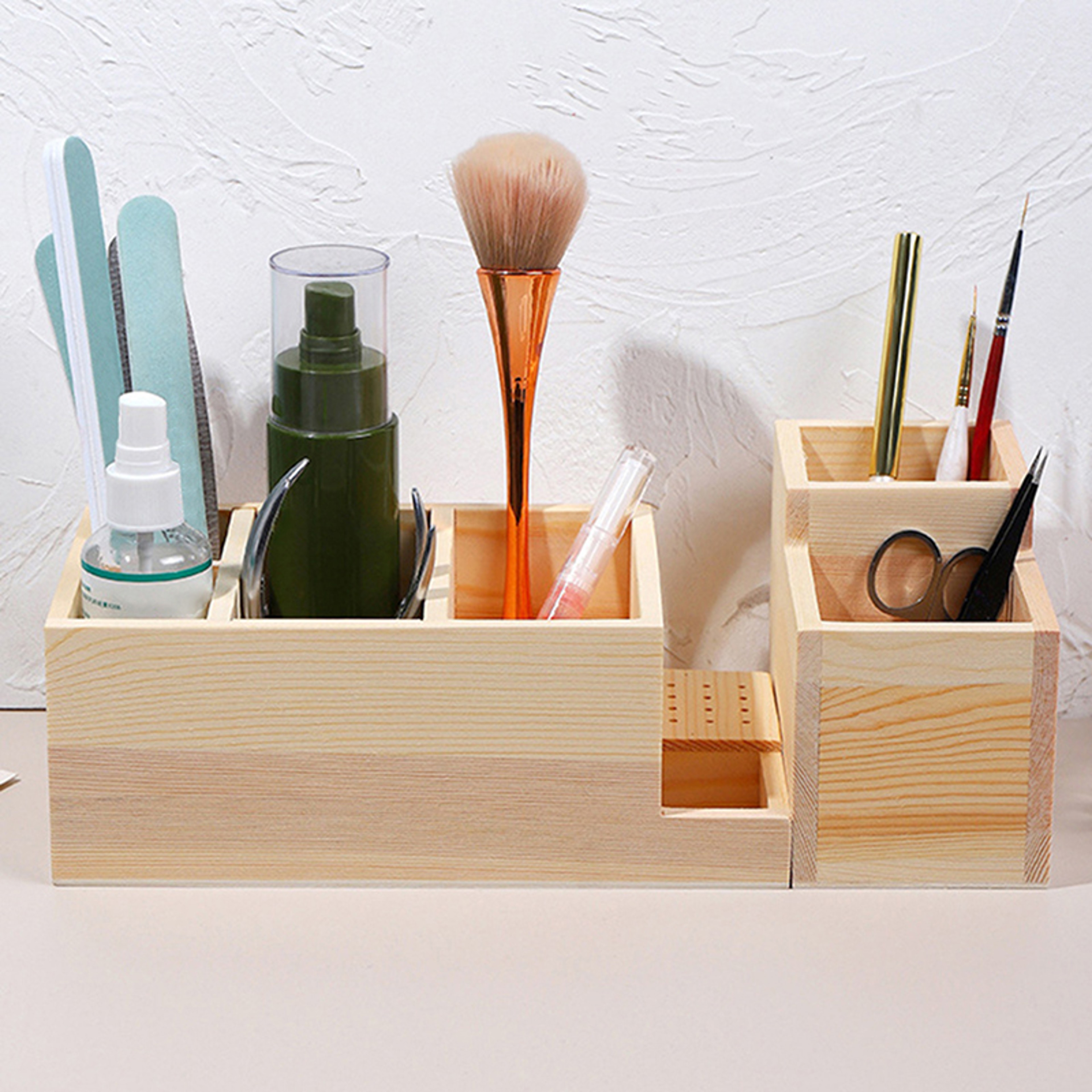Durable Nail Drill Machine Bits Wooden Holder, Organizer Box for Nail Training, Nail Art Accessories DIY Manicure Tools – view 3