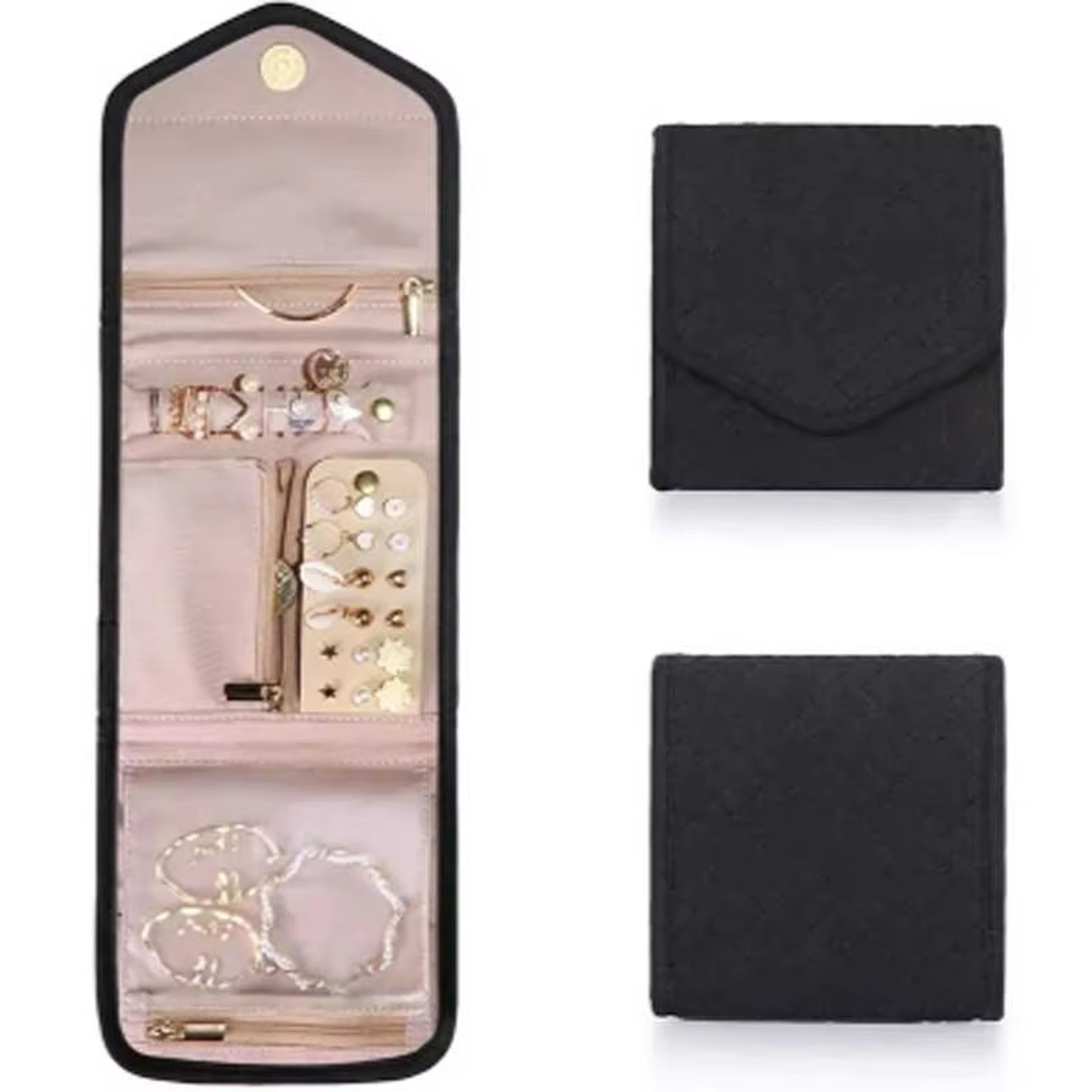 Foldable Jewellery Roll, Convenient Jewellery Organiser for Travel & Home Velvet Cosmetic Bag, Jewelry Display Pouch – view 5