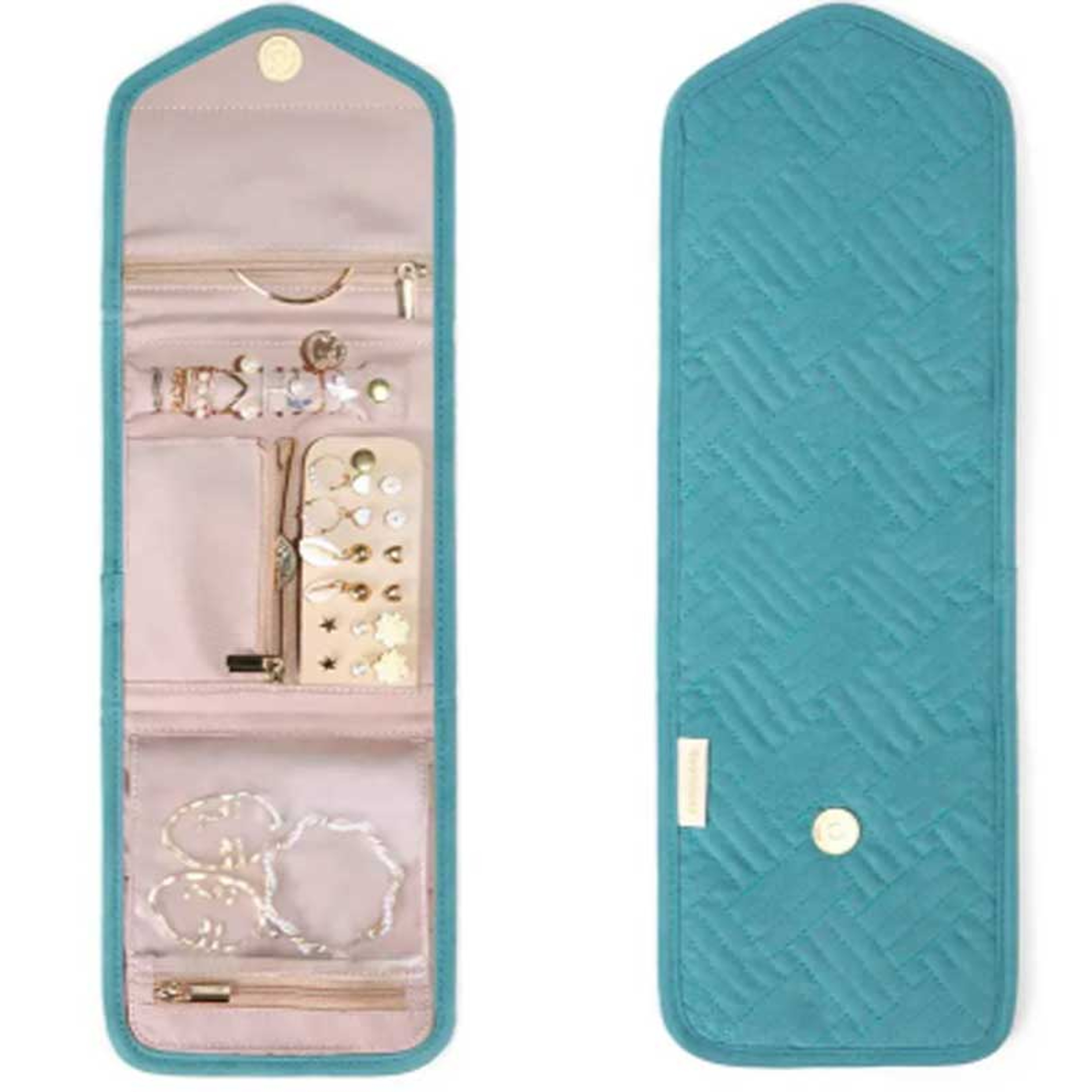 Foldable Jewellery Roll, Convenient Jewellery Organiser for Travel & Home Velvet Cosmetic Bag, Jewelry Display Pouch – view 8