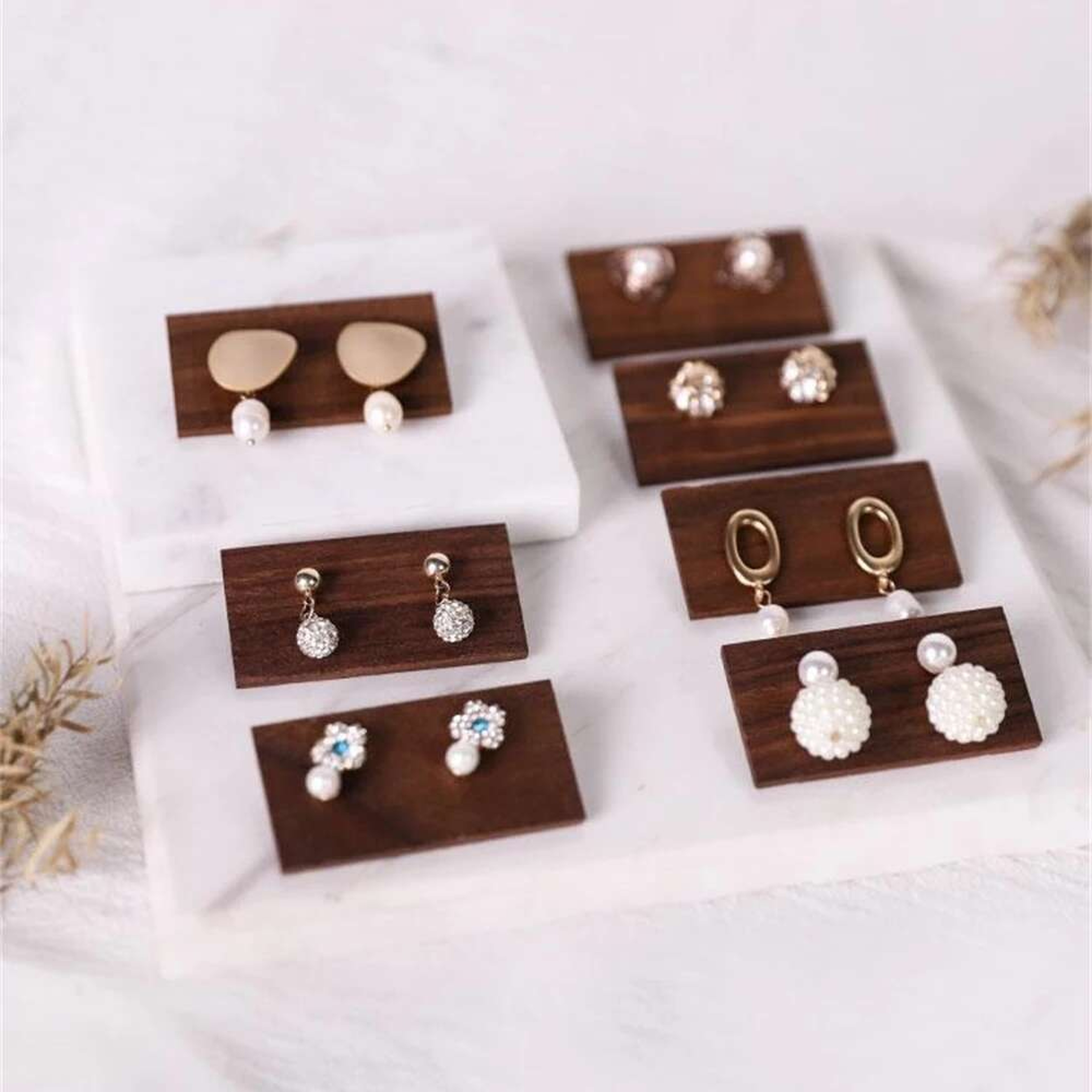Black Walnut Earring Stud Display Cards, Solid Wood Jewelry Display Shelf for Ear Nails Earrings, Wooden Earring Storage – view 4