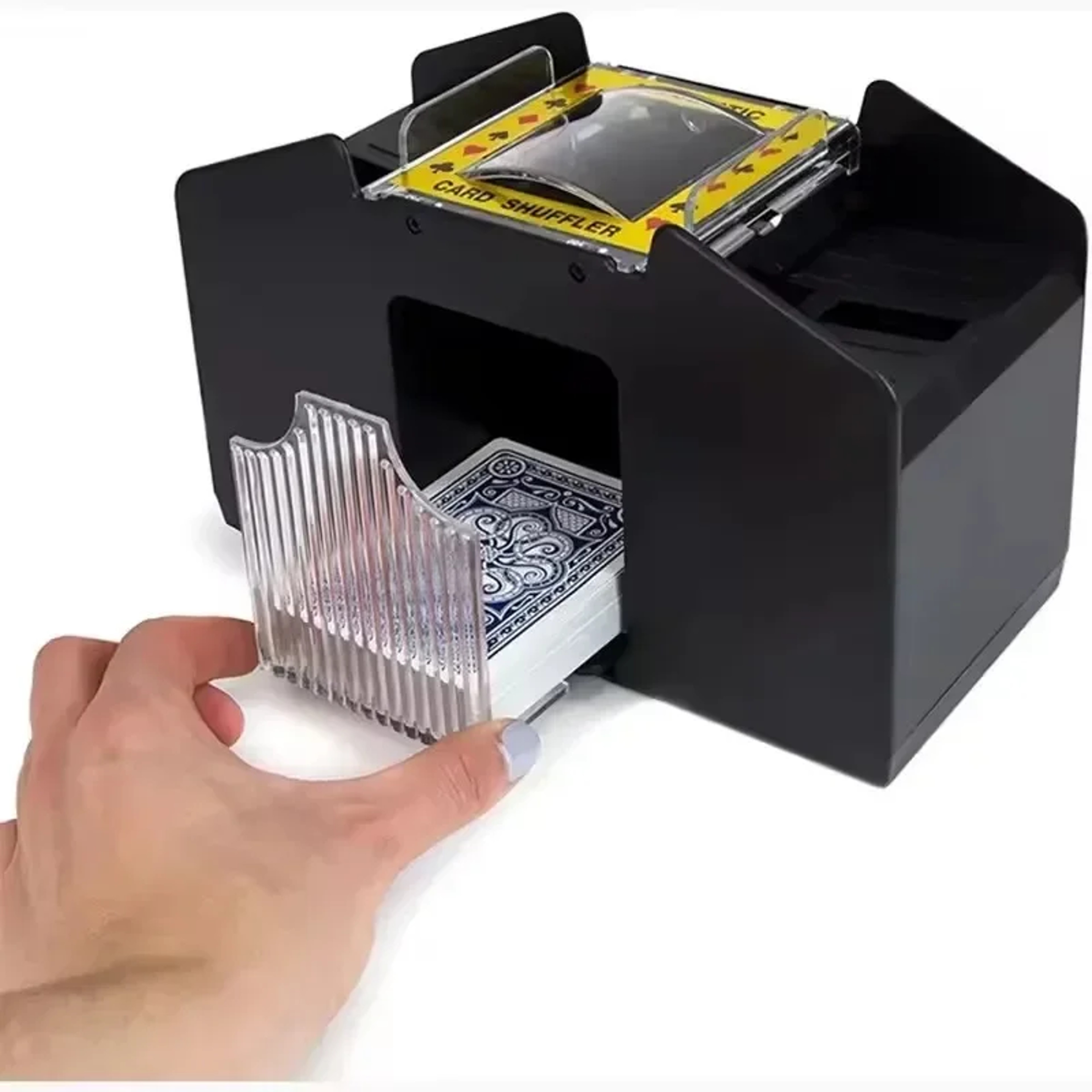 Automatic Playing Card Shuffler Machine, Battery-Operated Poker Card Sorter, Dispenser for Home, Travel, Party Games – view 3
