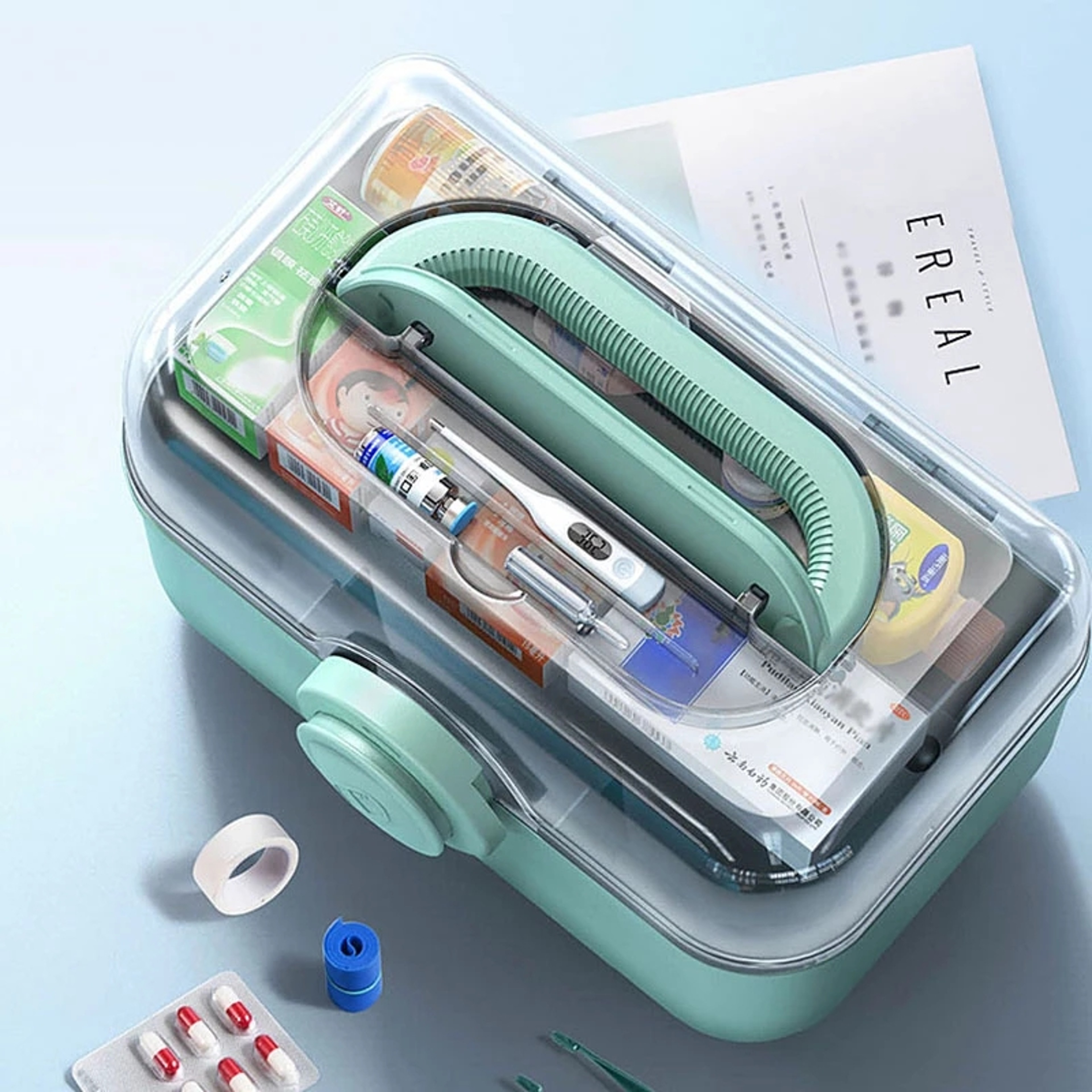 Large Capacity Family Medicine Organizer Box, Portable First Aid Kit & Plastic Medicine Storage Box for Home Organizing – view 5