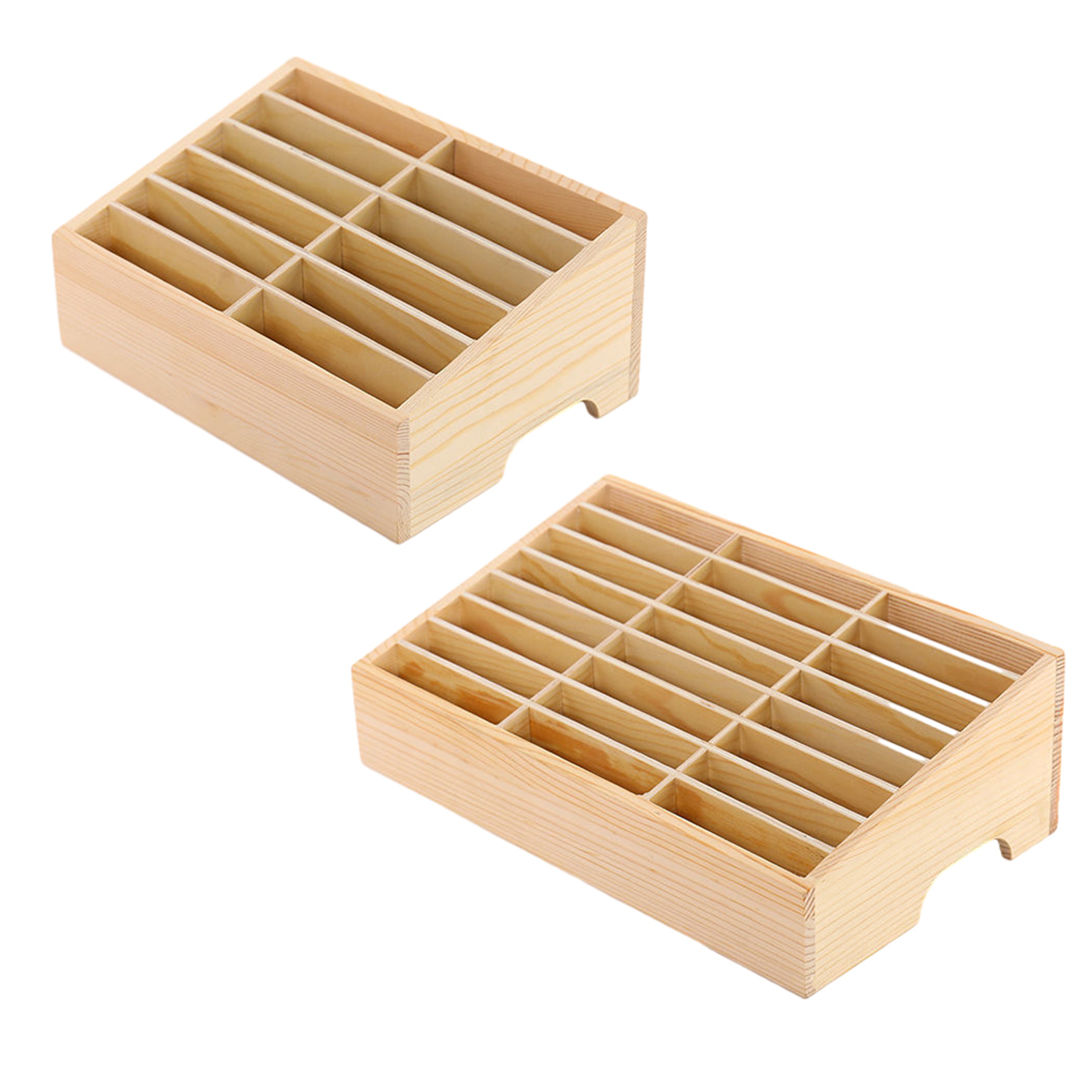 24-Cell Simple Mobile Phone Storage Box, Wooden Multi-Grid Organizer for Office, Classroom Conference Rooms – view 5