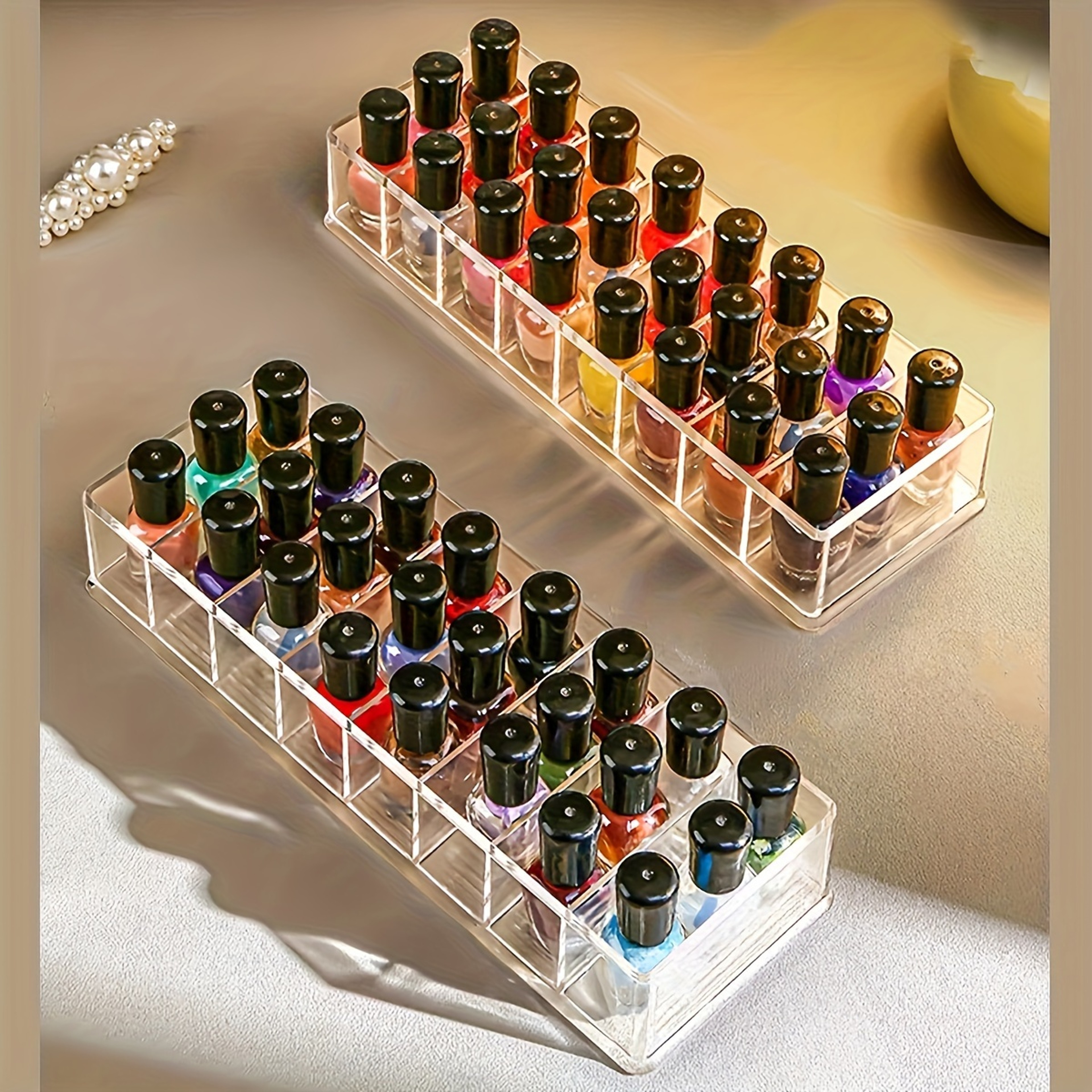 Acrylic Nail Polish Organizer, Clear Display Rack for Cosmetic Storage, Durable & Easy to Clean Nail Studio Props – view 1