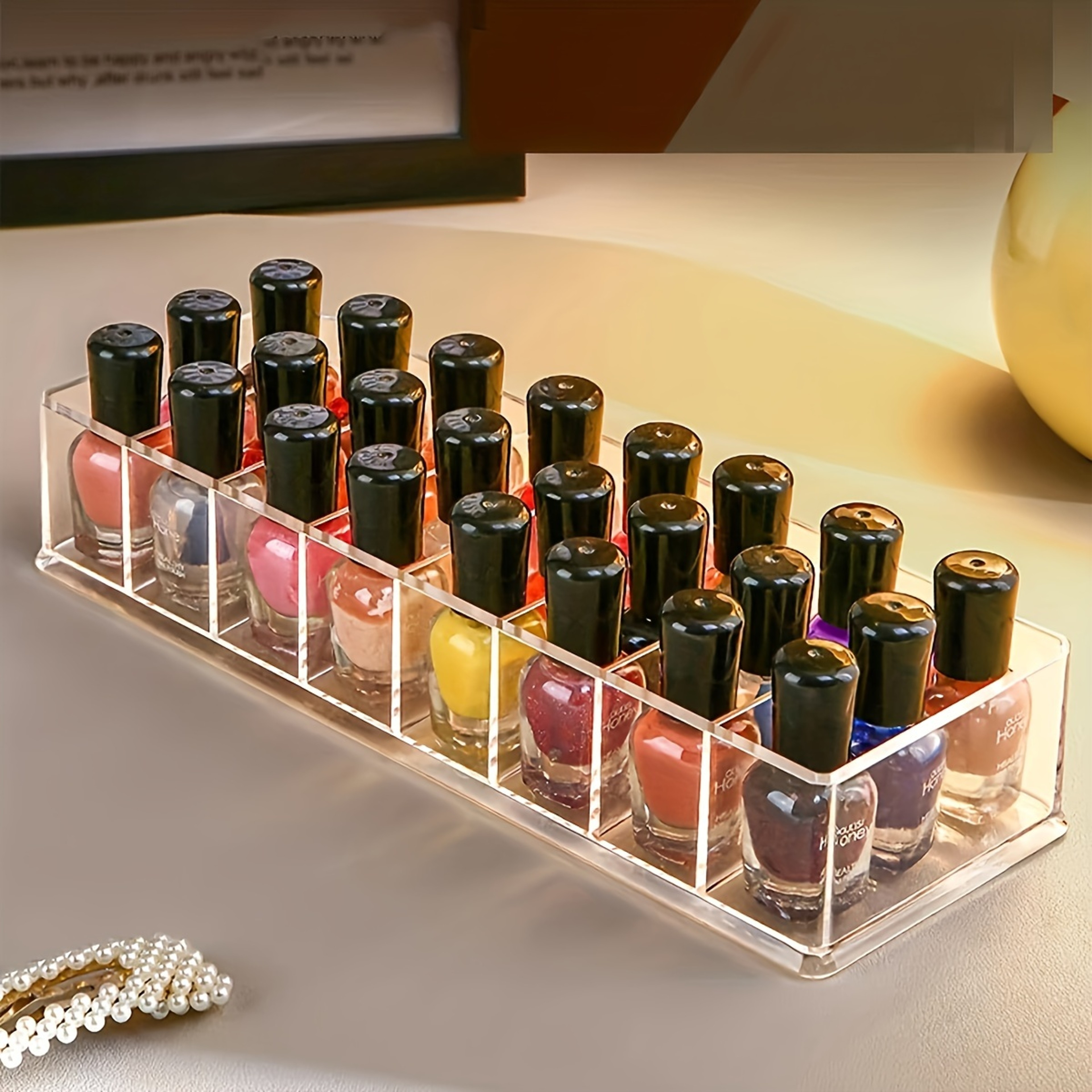 Acrylic Nail Polish Organizer, Clear Display Rack for Cosmetic Storage, Durable & Easy to Clean Nail Studio Props – view 7