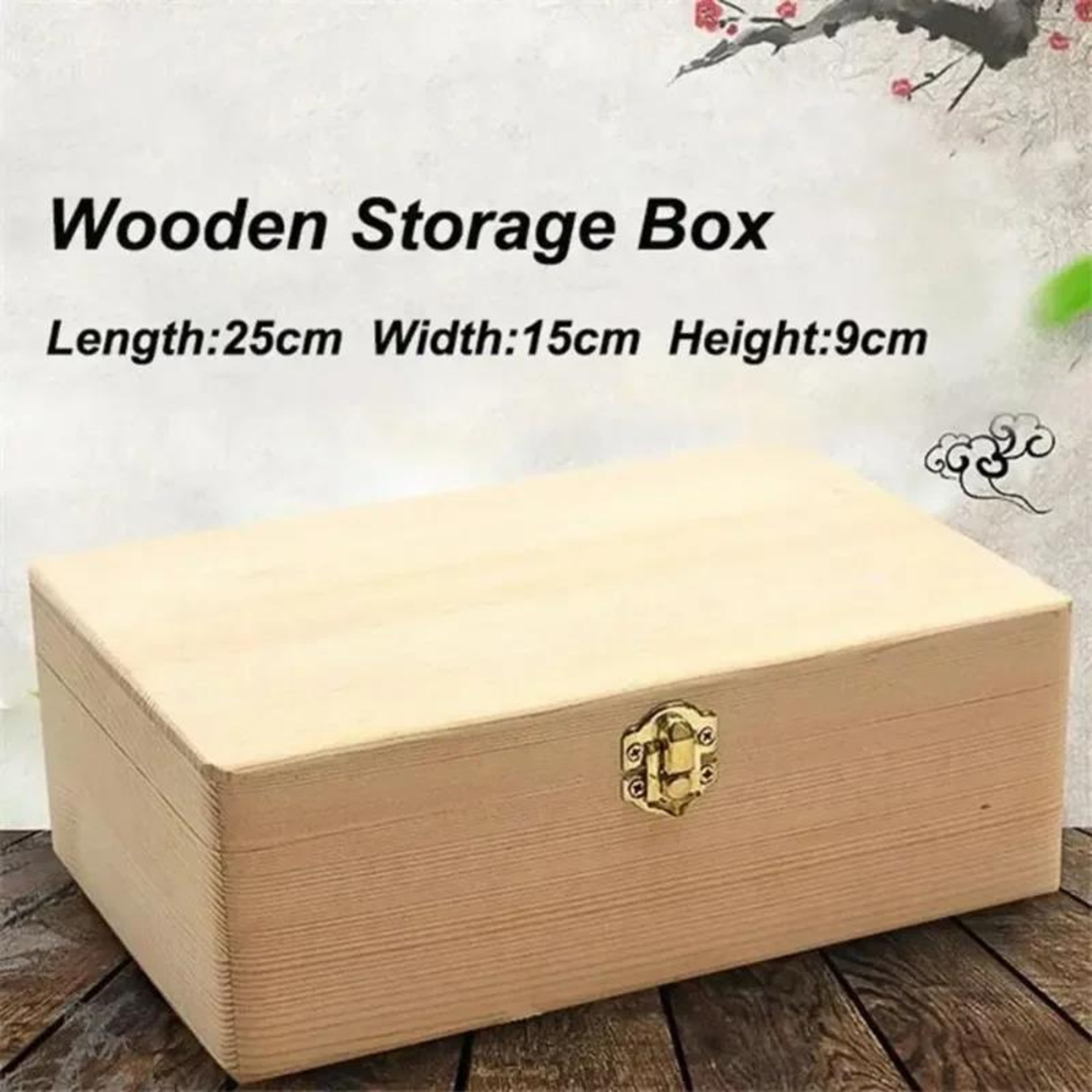Handmade Solid Wood Jewelry Case, Rectangular Flip Top Wooden Storage Box, Crafted Gift for Keepsakes, Treasures – view 2