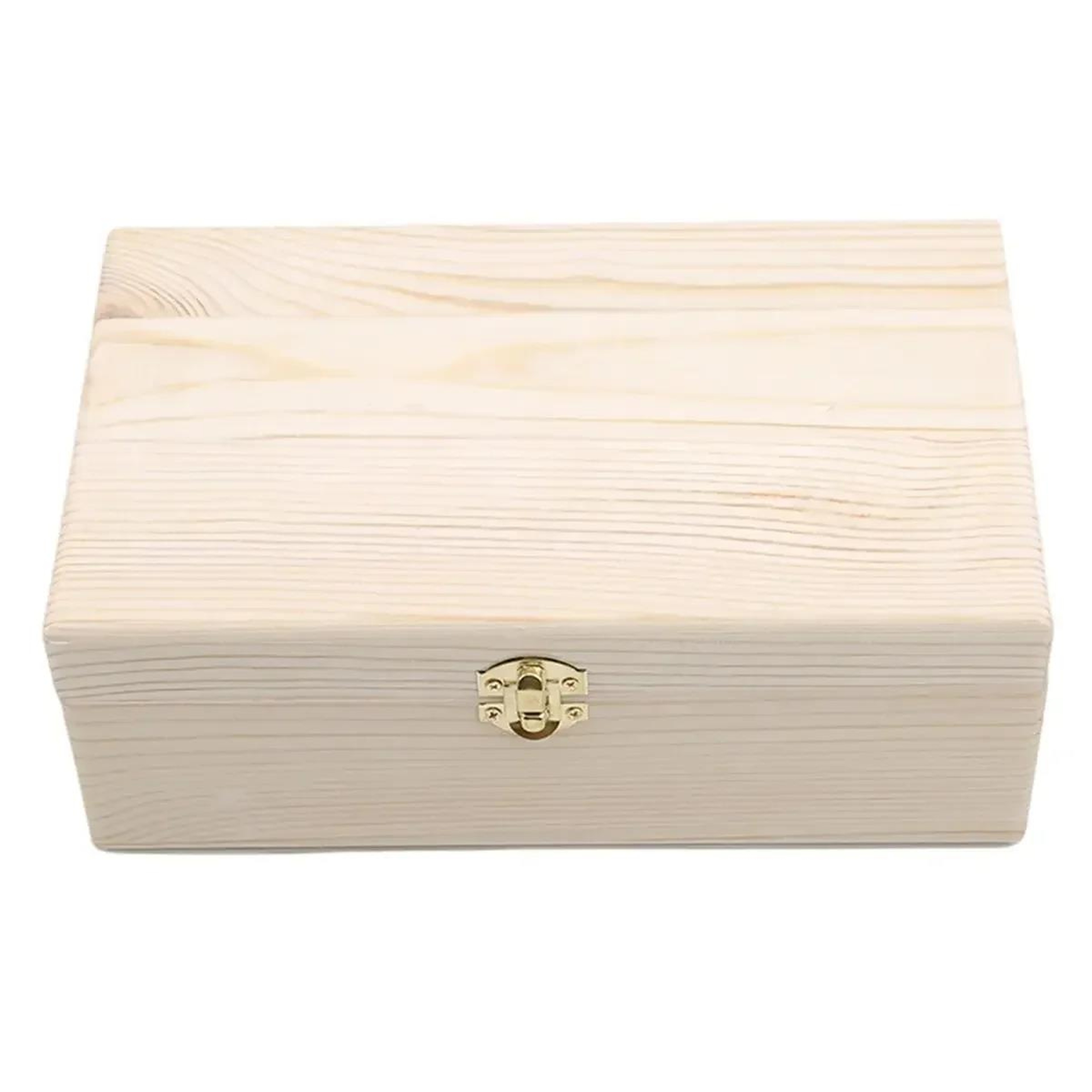 Handmade Solid Wood Jewelry Case, Rectangular Flip Top Wooden Storage Box, Crafted Gift for Keepsakes, Treasures – view 9
