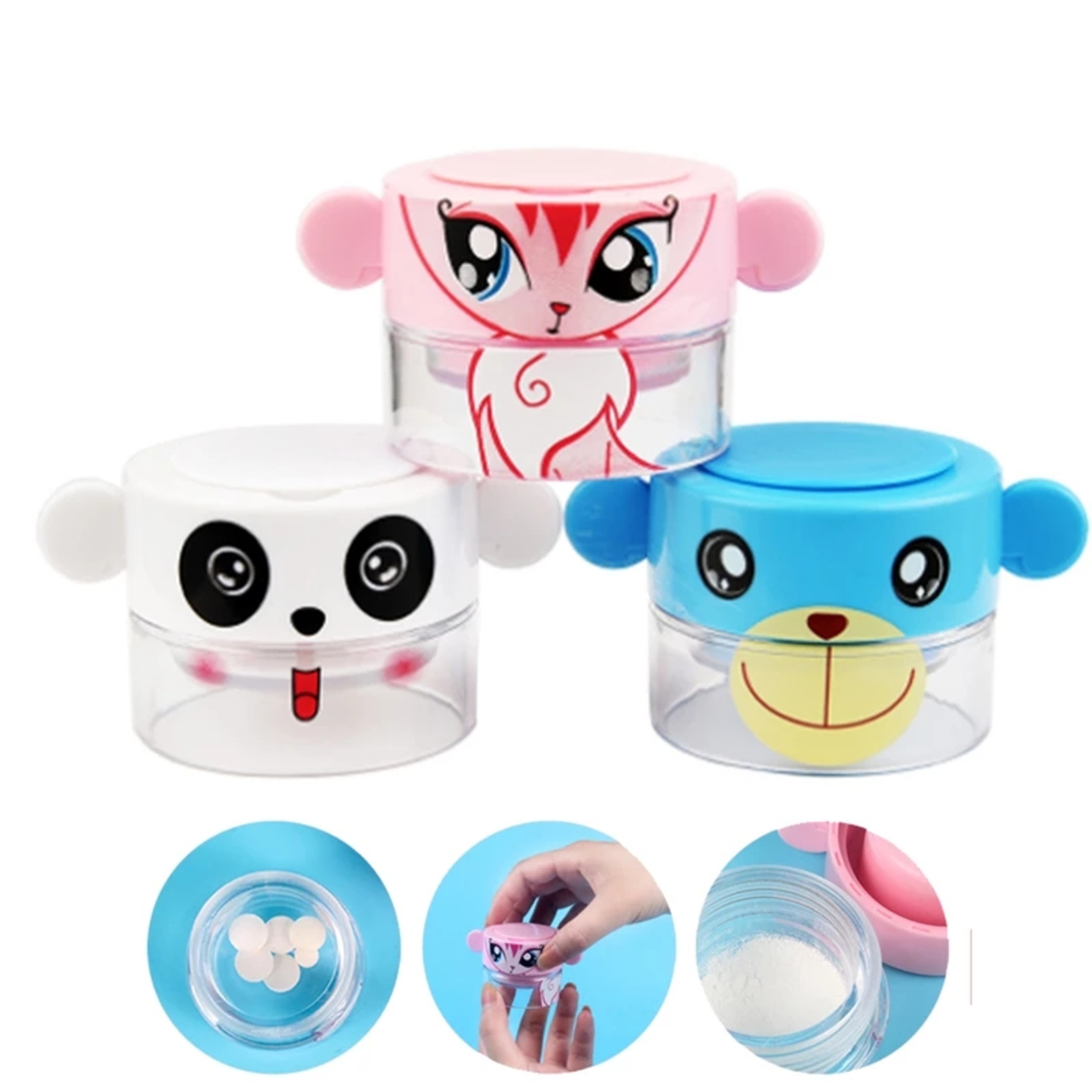 Cartoon Pill Grinder Pulverizer Portable Tablet Crusher Medicine Dispenser Storage Container 1