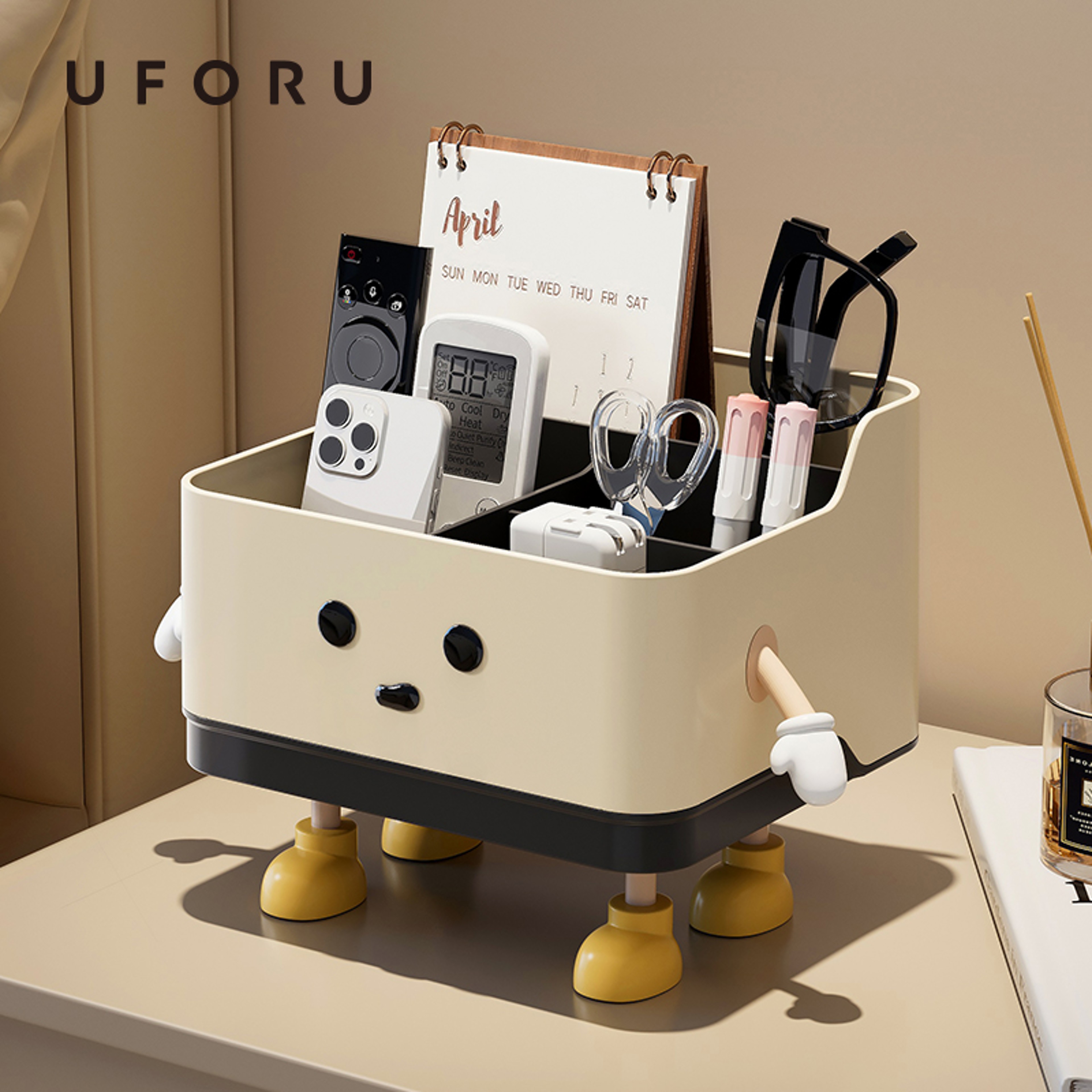 UFORU Desktop Storage Box, Remote Control, Debris Organizer for Office, Dormitory, and Stationery Compartment – view 1