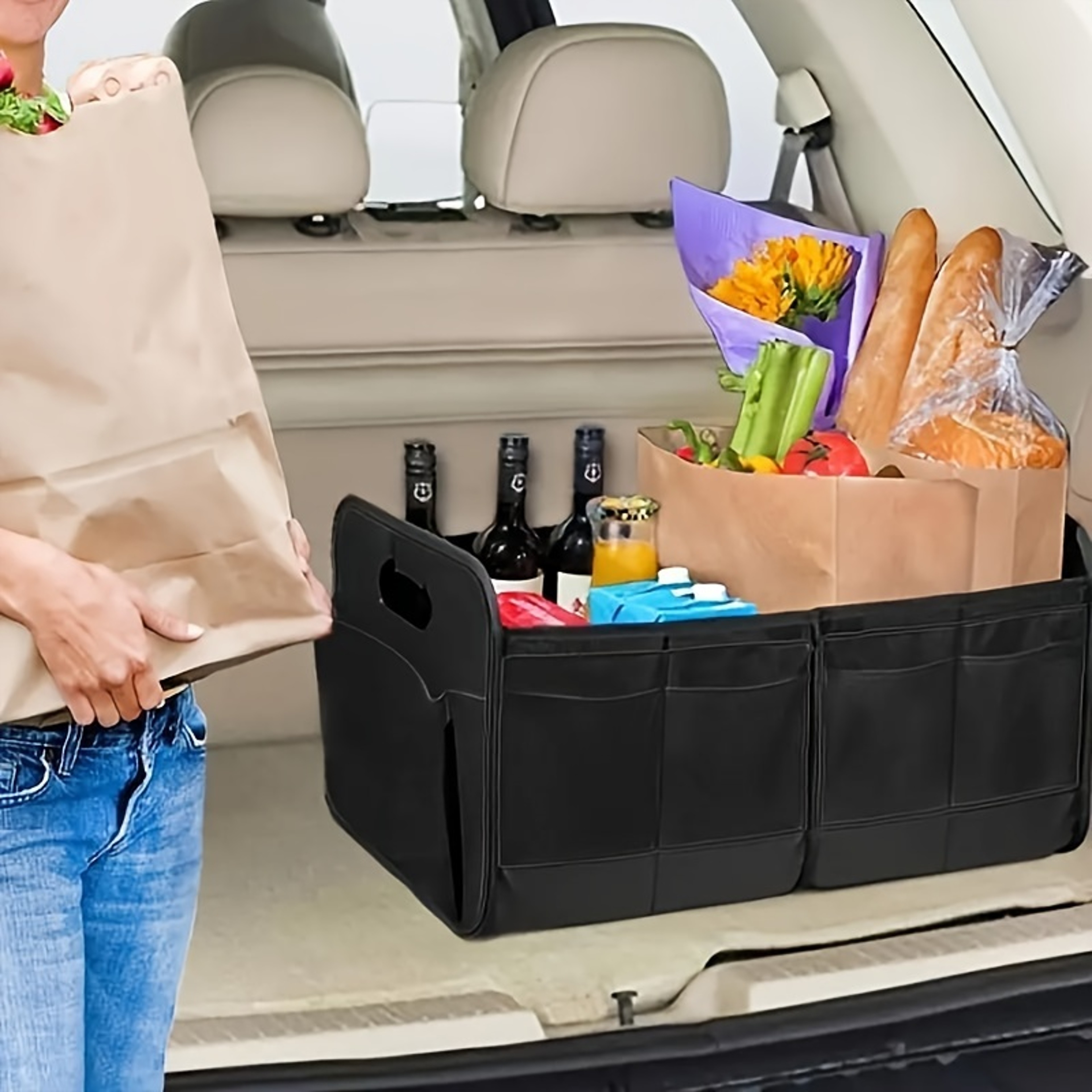 Spacious Foldable Car Trunk Organizer, Durable Oxford Cloth Storage Box for Road Trips, Travel & Daily Use – view 4