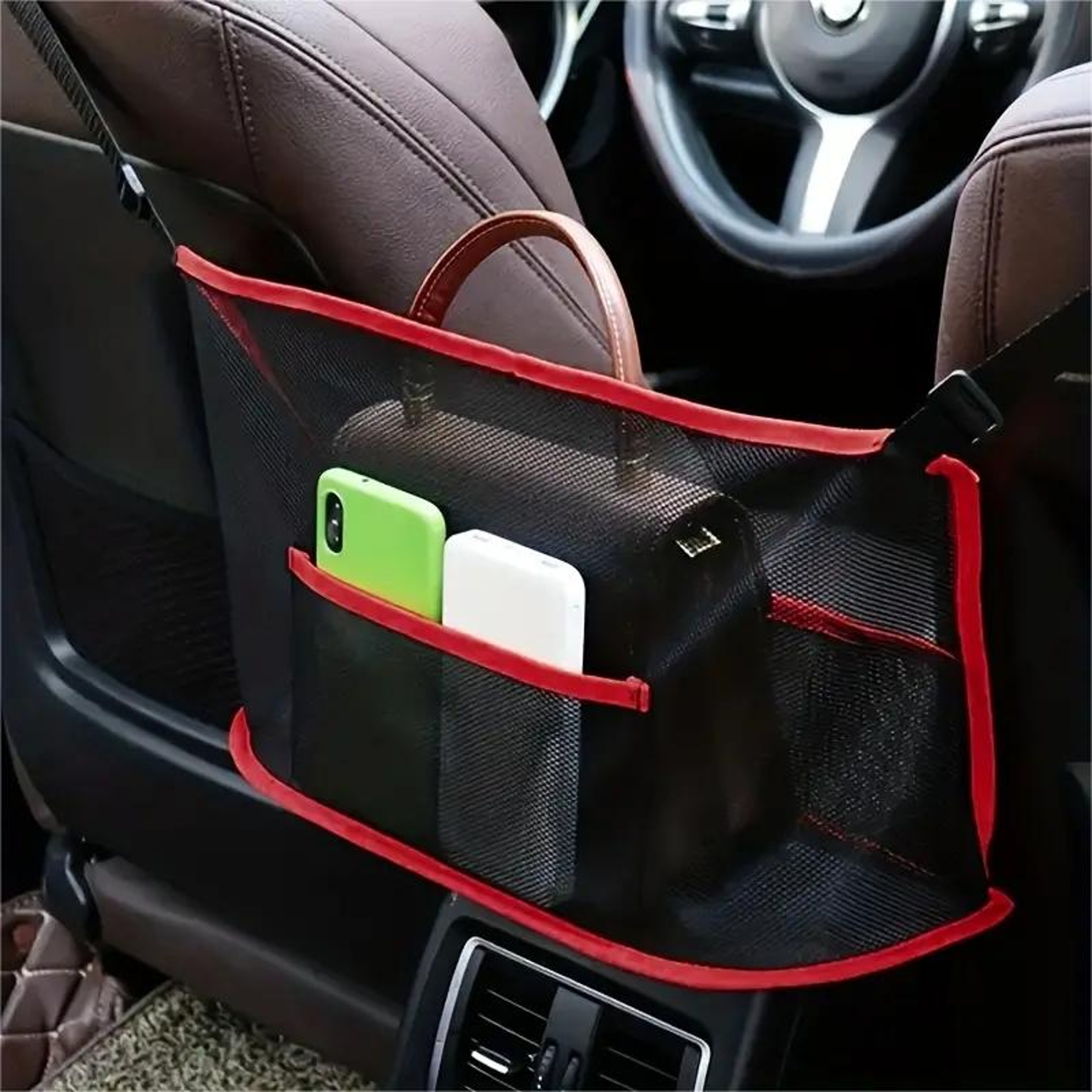 1pc Spacious Car Seat Mesh Bag For Dogs  Pets  Convenient Handbag Purse Clip Organizer With Back Se 4