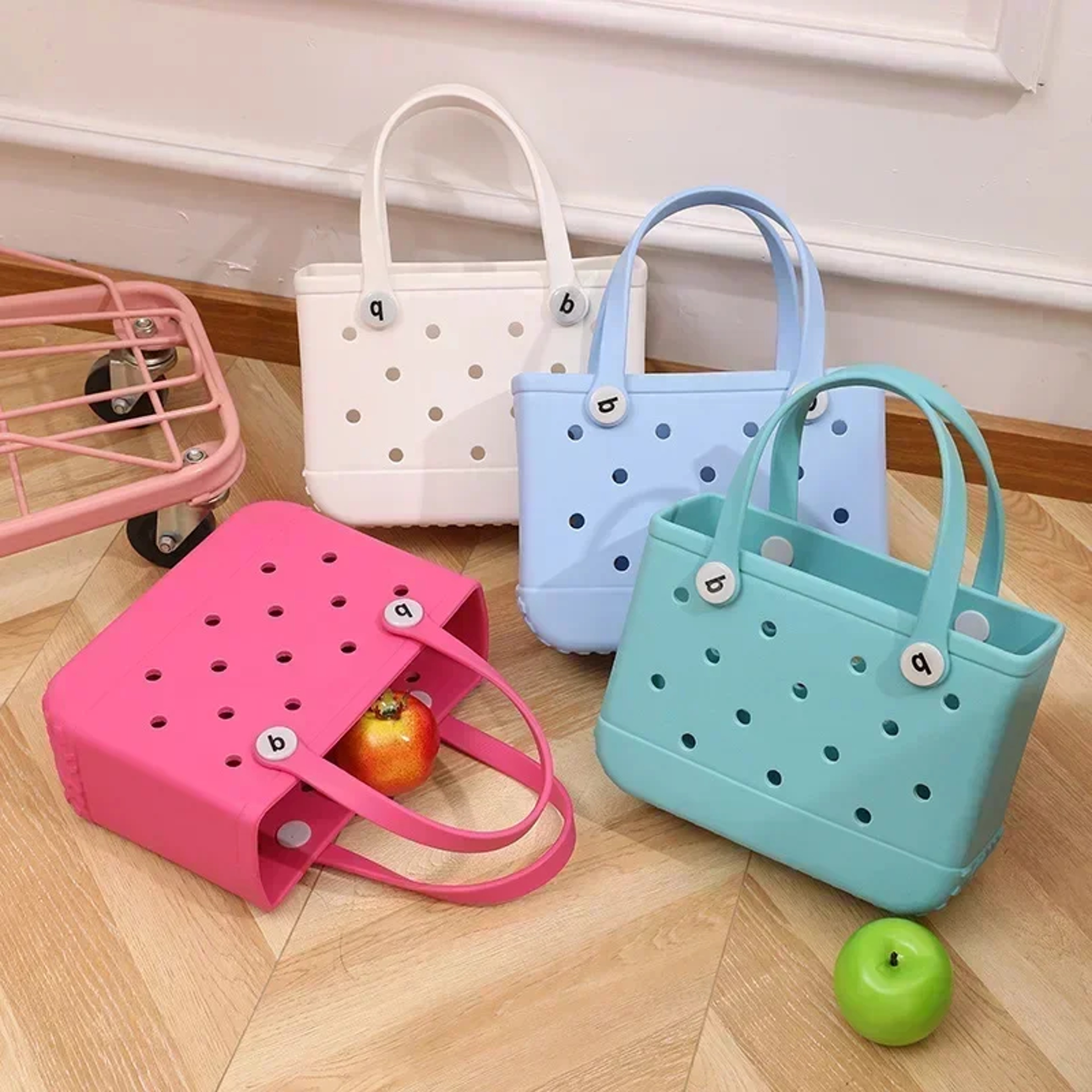 Mini EVA Waterproof Beach Bag for Women, Kids, Summer Storage Basket, Picnic Tote, Jelly Shopping Bag, Anti-Deformed Bag – view 1
