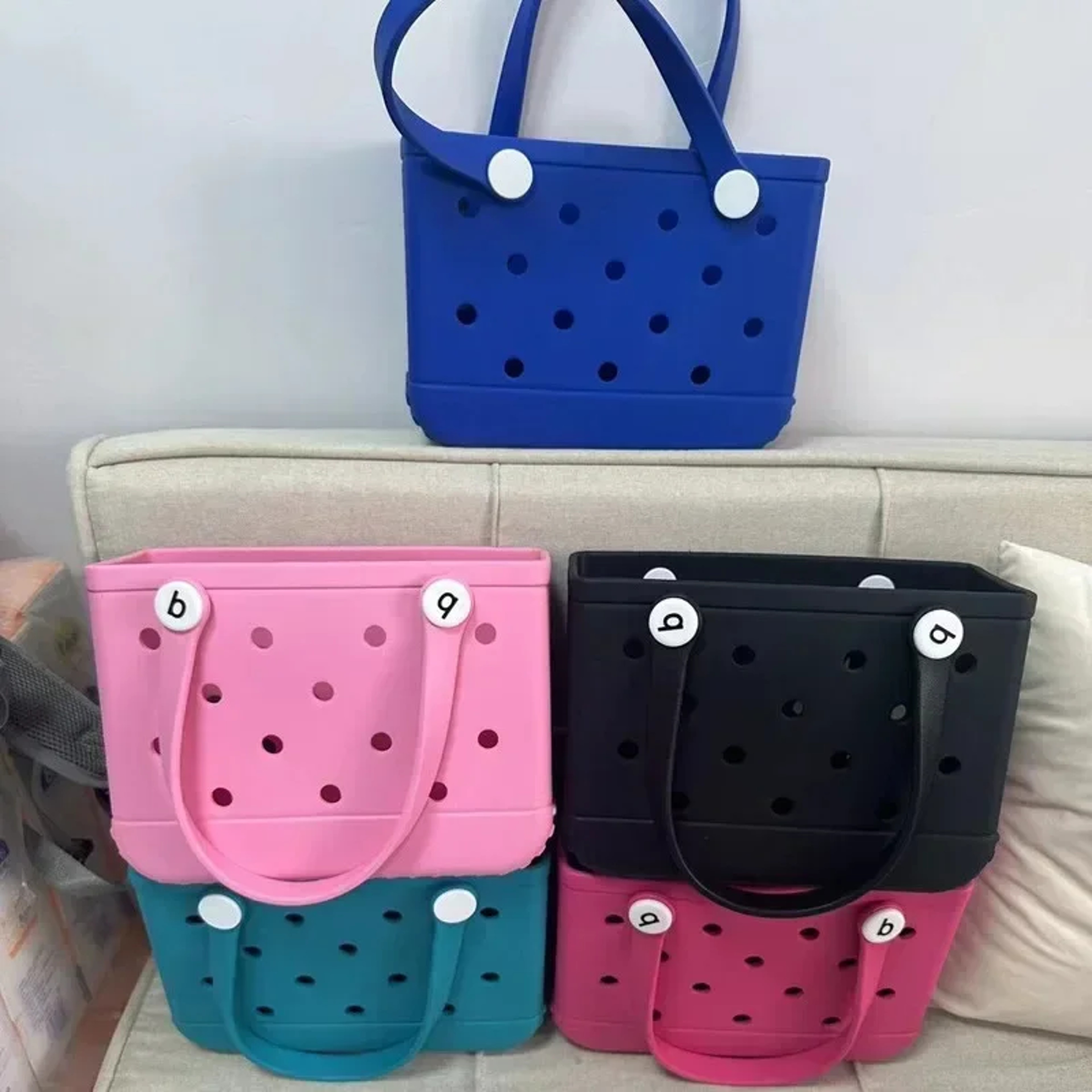 Mini EVA Waterproof Beach Bag for Women, Kids, Summer Storage Basket, Picnic Tote, Jelly Shopping Bag, Anti-Deformed Bag – view 5