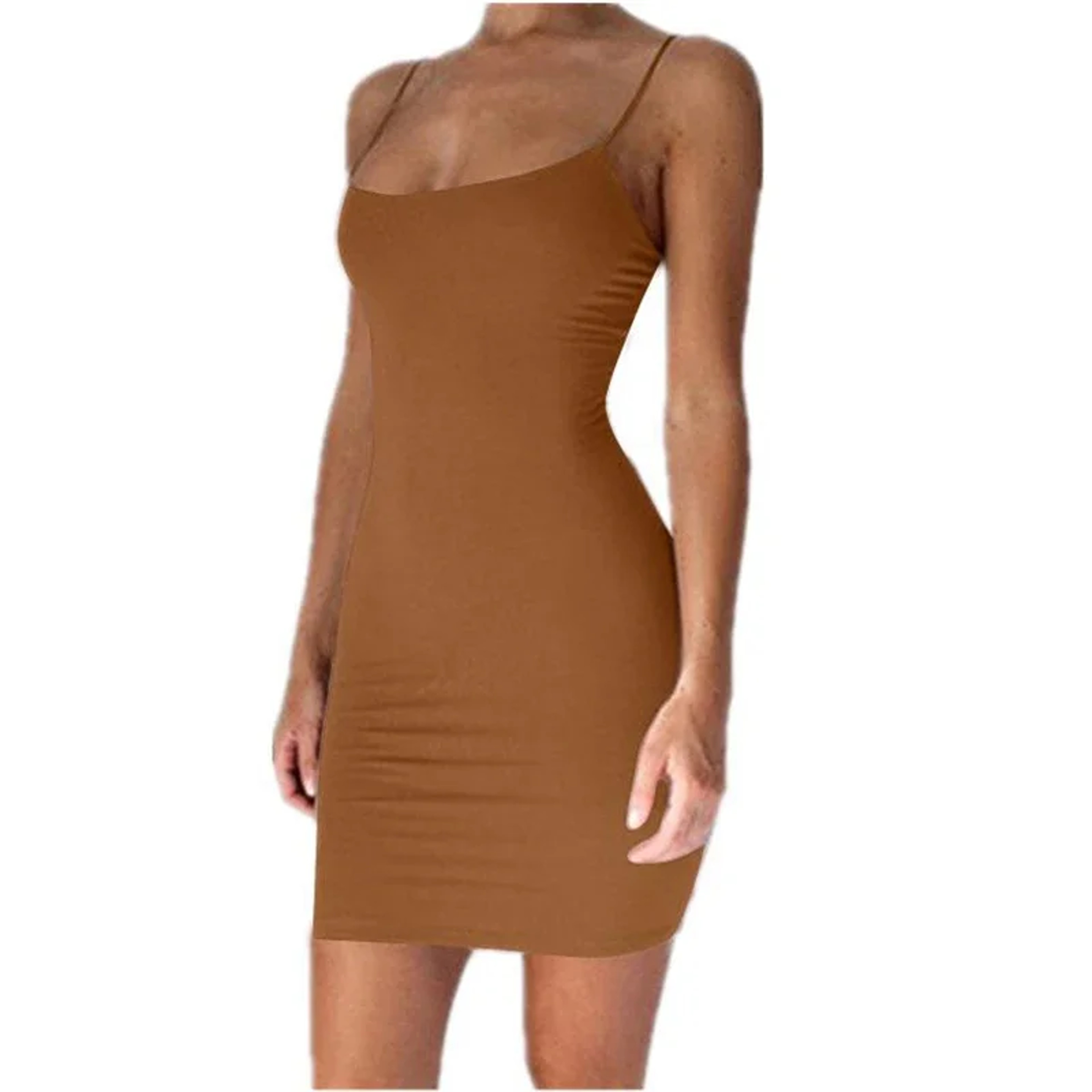 Summer Bodycon Mini Dress for Women Sexy Spaghetti Strap Black Party Dress – view 15