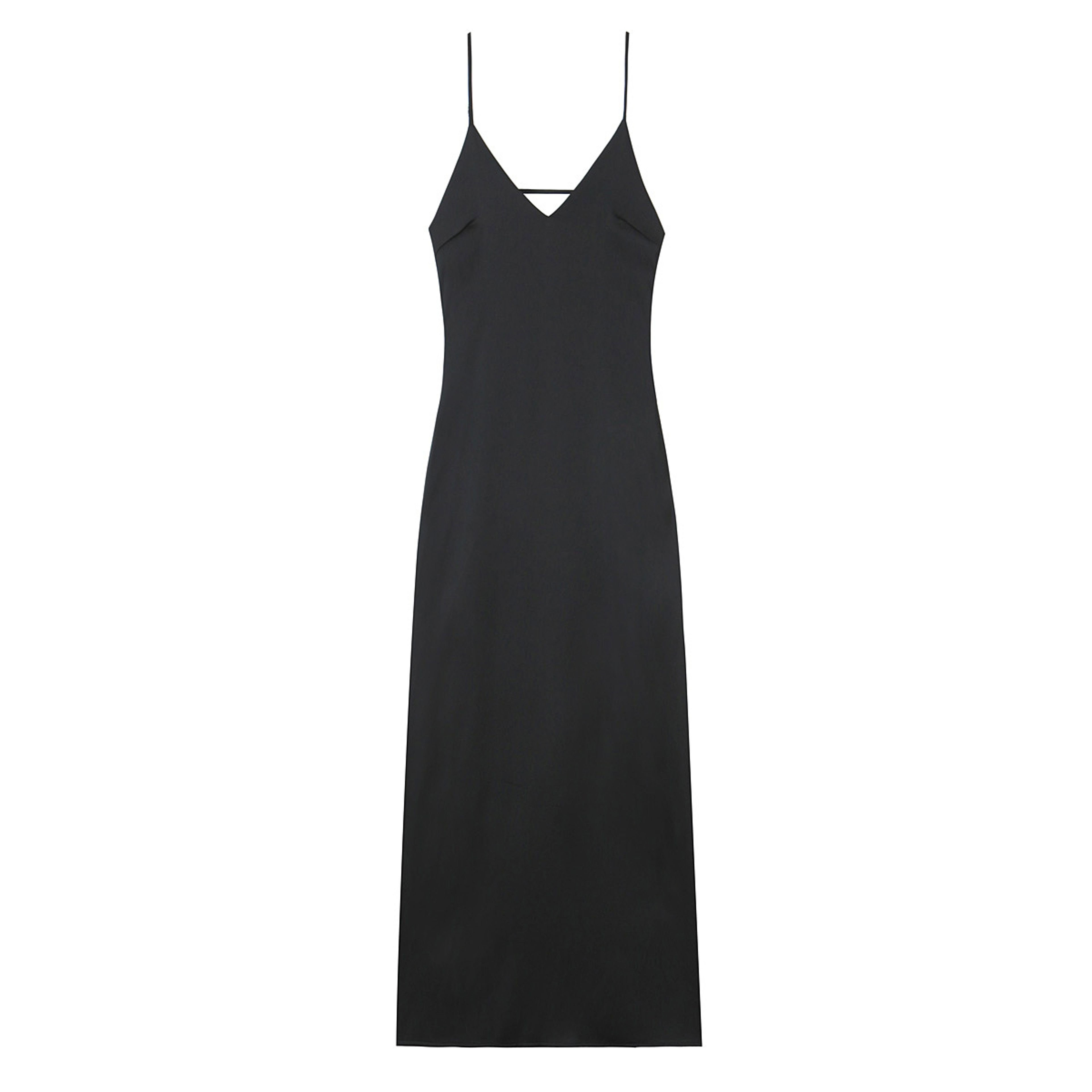 Chic Lady Dresses Women Fashion Solid Satin Pleated Backless Zipper Midi Dress Thin Straps VNeck 12