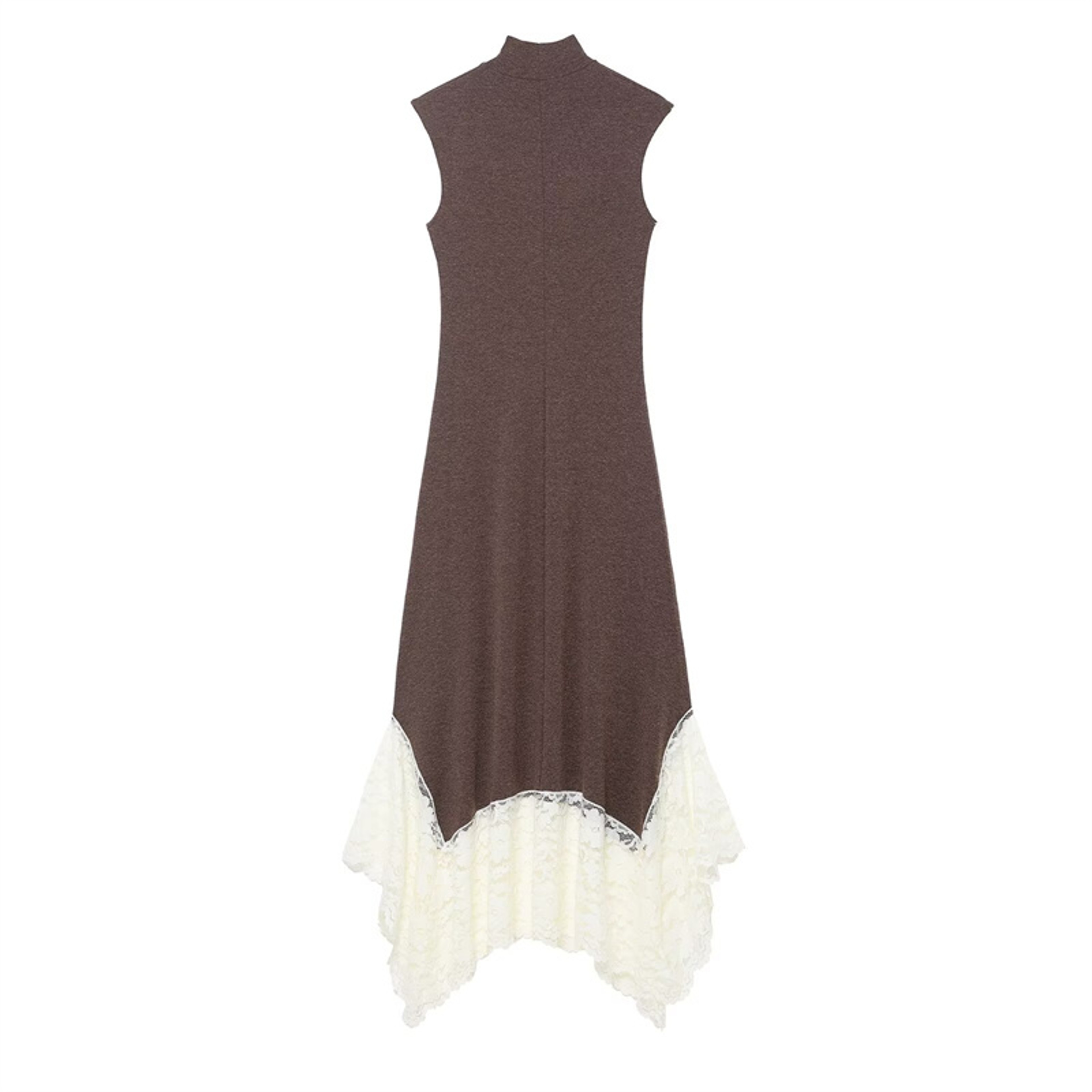 Autumn Casual Lace Blend Spliced Layered Long Dress, Fashion Party Midi Dress – view 2