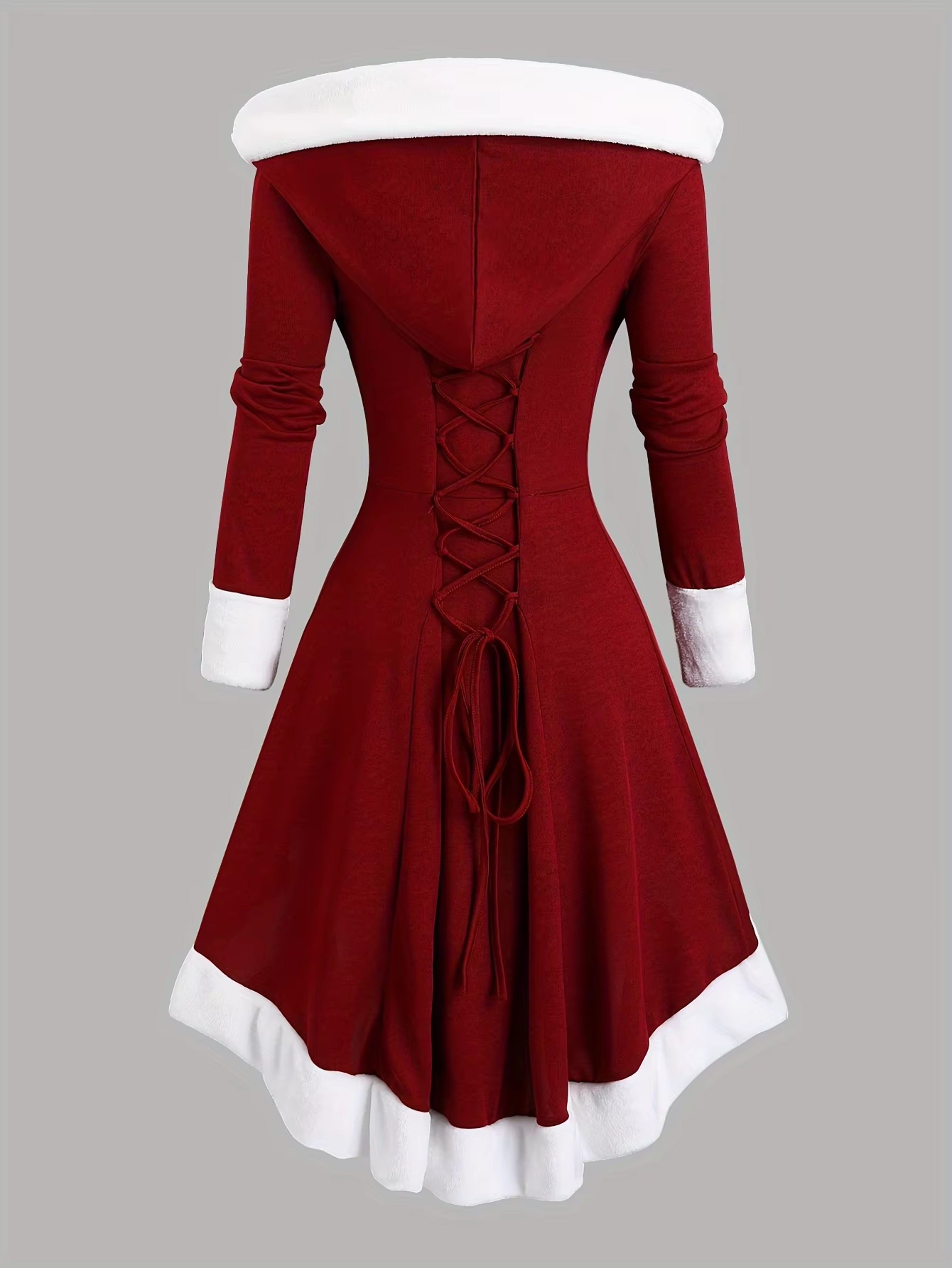 Autumn and Winter Vintage Long Hooded Dress for Women – European and American Fashion – view 2