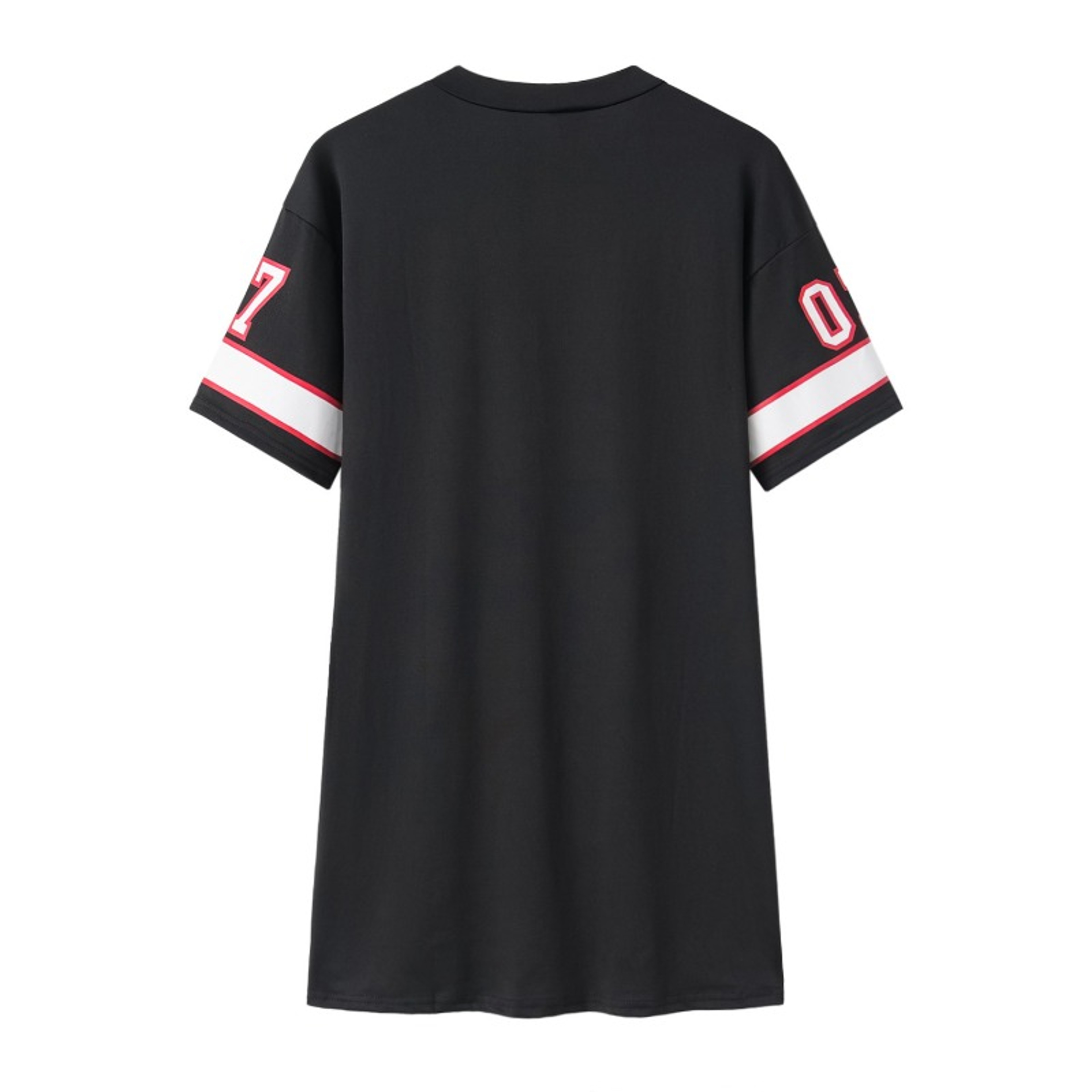VNeck Queen Letters Print Dress Short Sleeve Basketball Sporty Style Sexy Loose Female Clothing Str 3