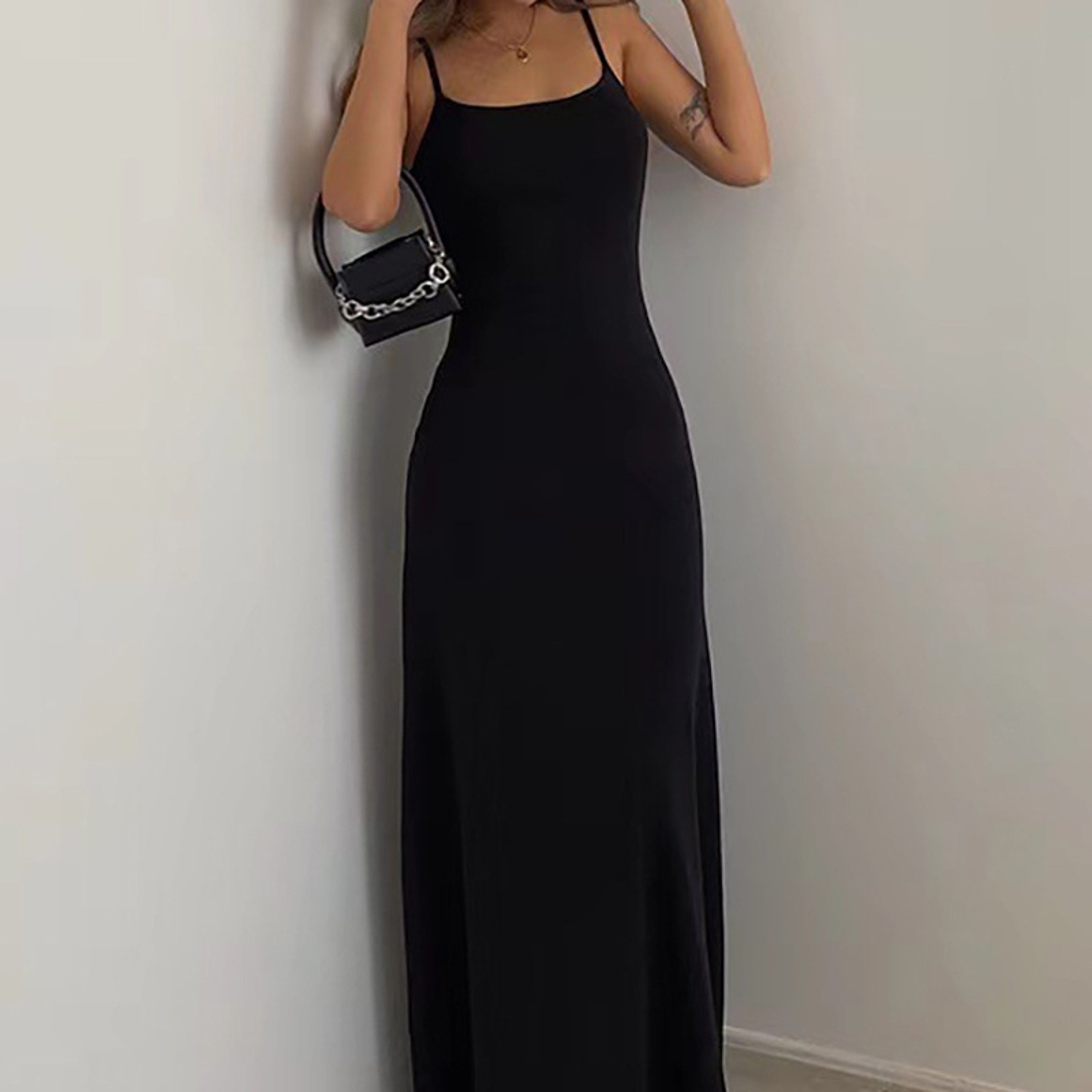 Waist Cinched High Skirt Mid Length Vest Solid Color Long Skirt Jumpsuit European And American Styl 5