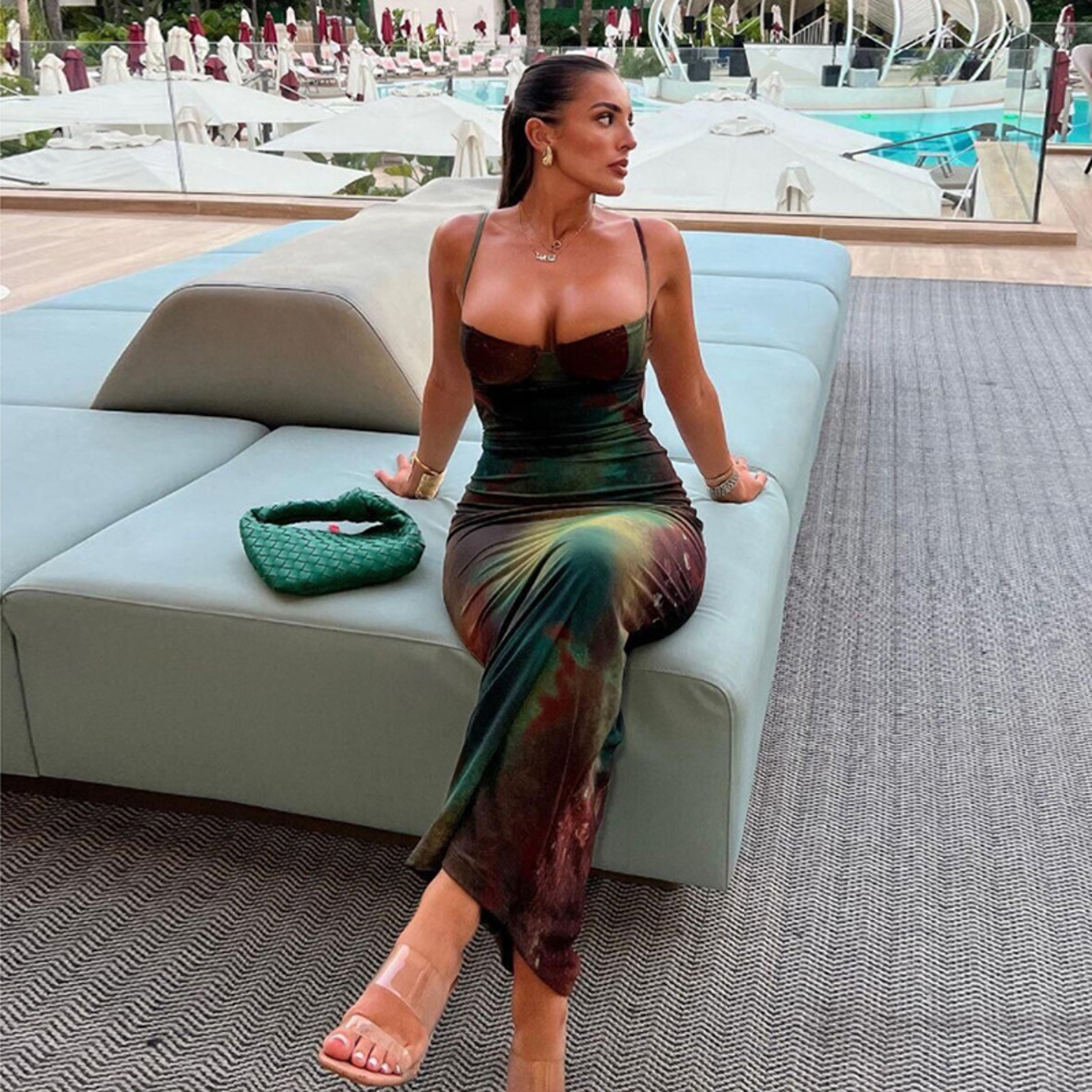 Summer Women Vintage Tie Dye Print Maxi Dress, Sexy Backless, Body-shaping Spaghetti Strap Robe, Elegant Party Vestido f – view 3