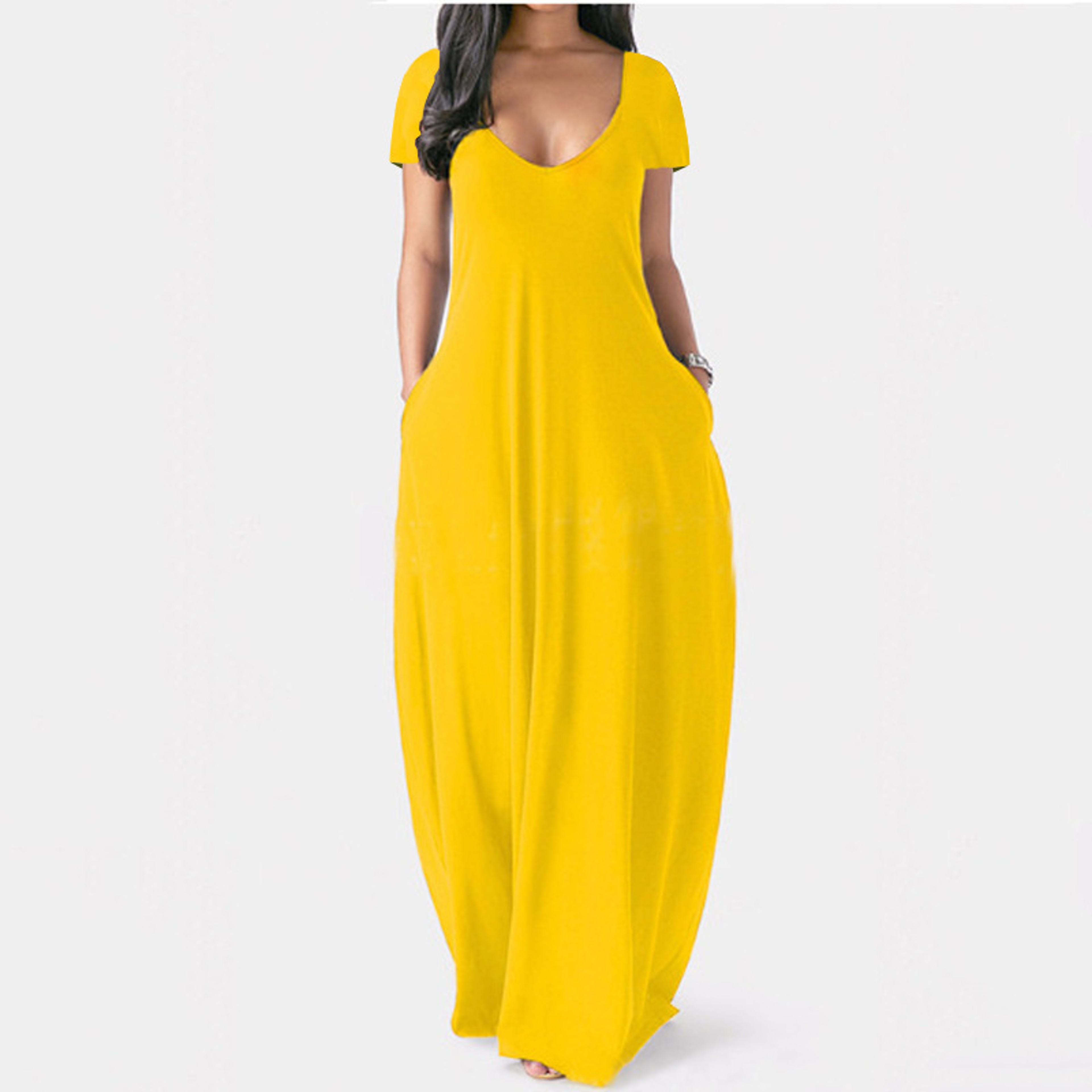 Women's Sexy Deep V Solid Color Dress, European and American Spring and Summer Long Skirt – view 13