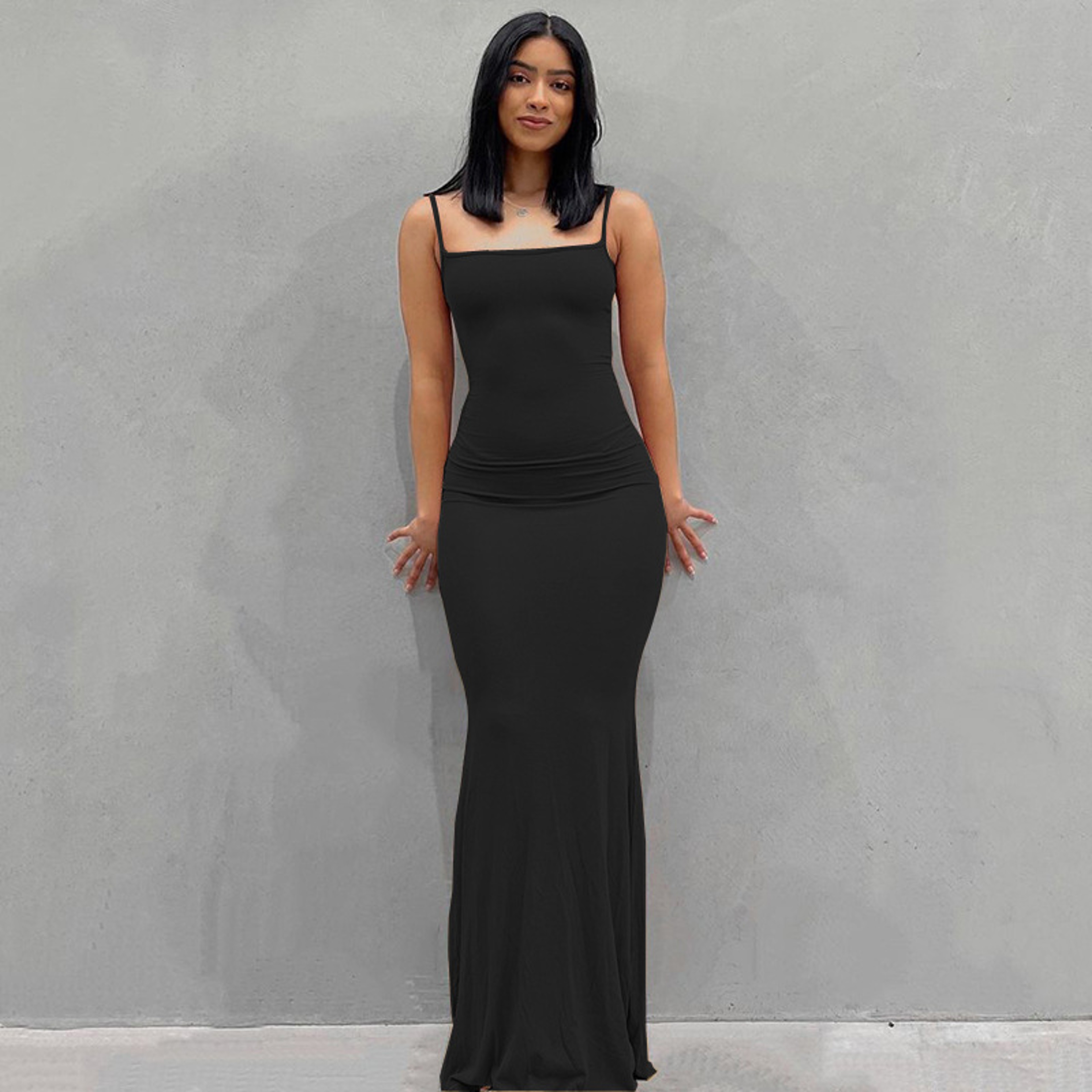 Elegant Satin Slip Maxi Dress Sleeveless Bodycon For Birthday Party Club 4