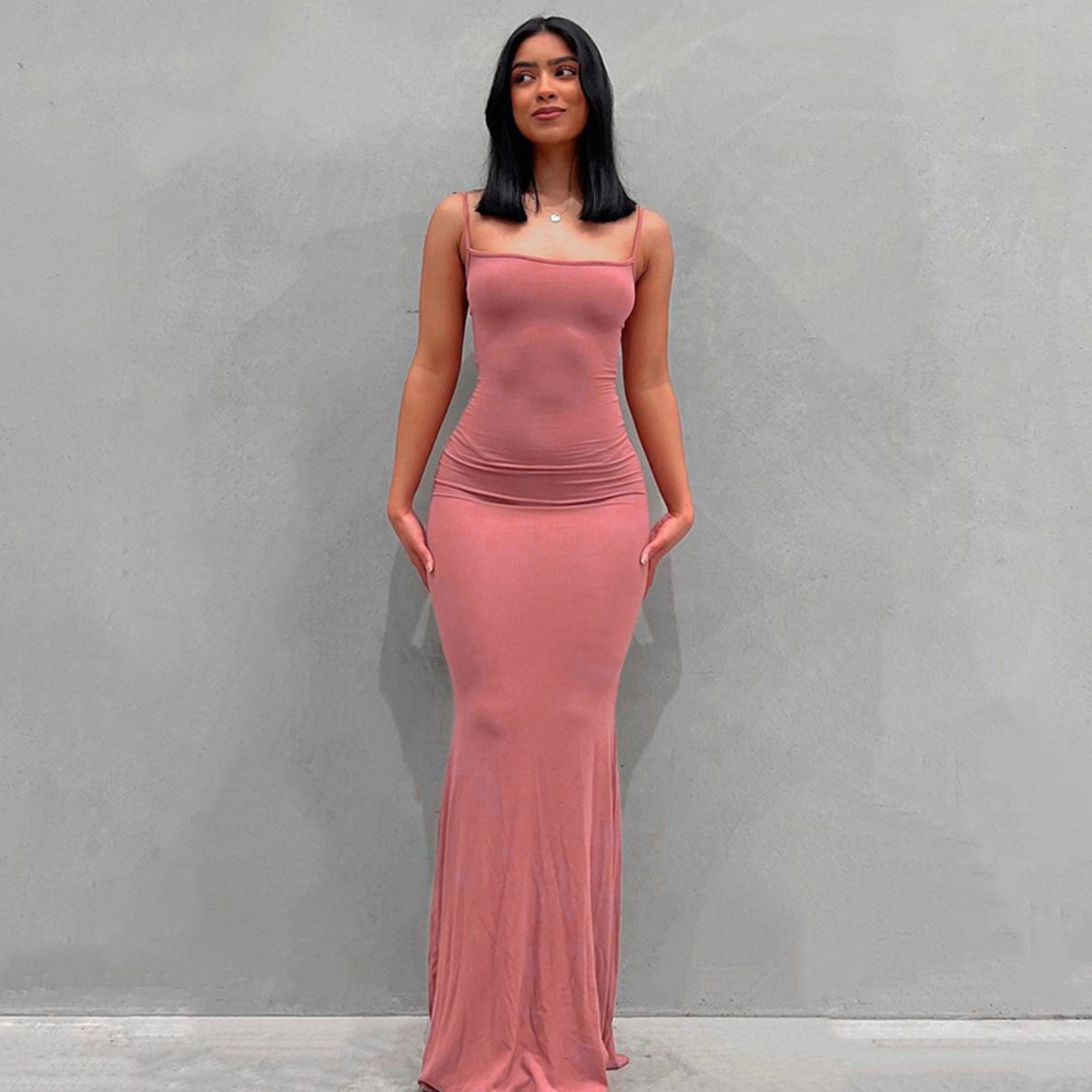 Elegant Satin Slip Maxi Dress Sleeveless Bodycon For Birthday Party Club 6