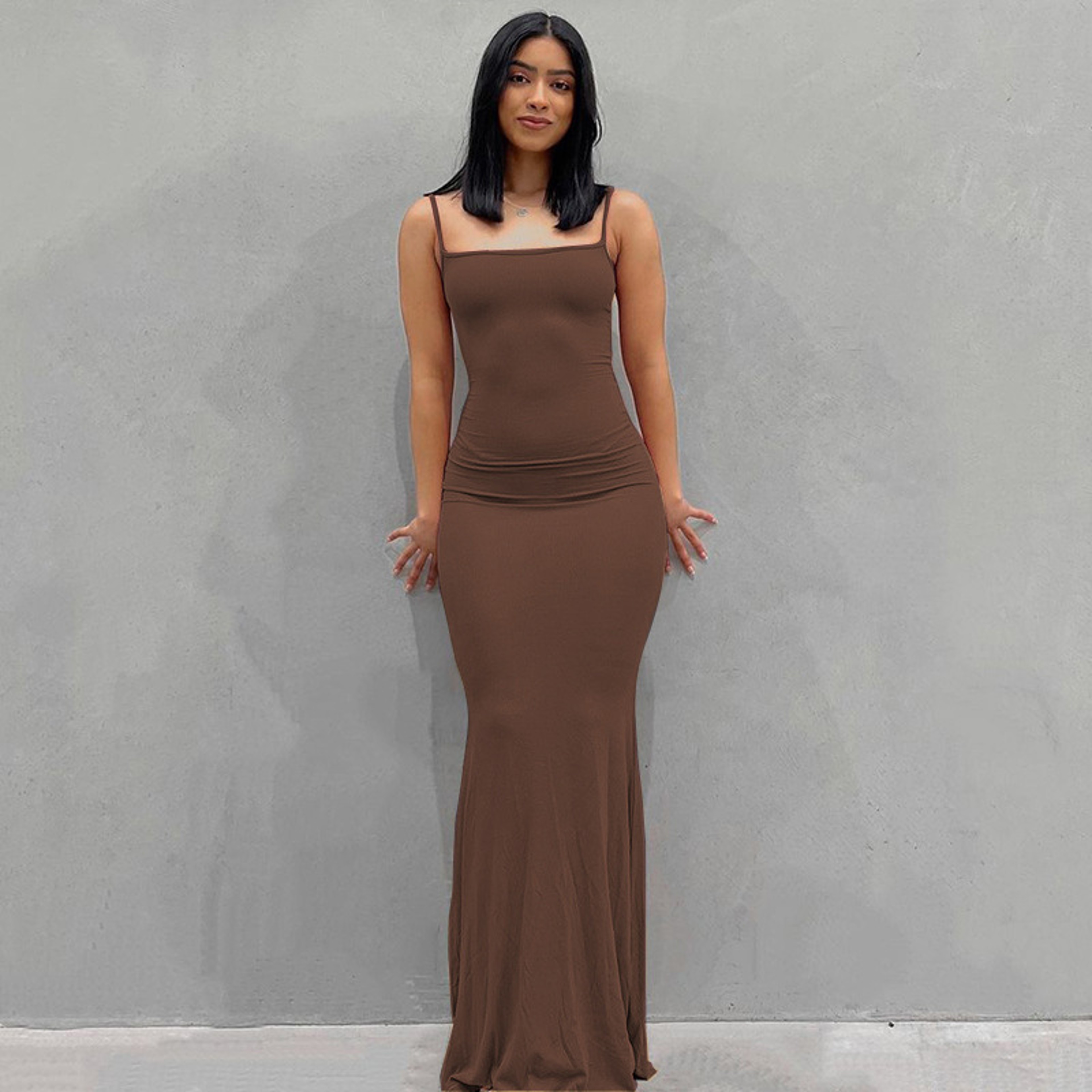 Elegant Satin Slip Maxi Dress Sleeveless Bodycon For Birthday Party Club 5