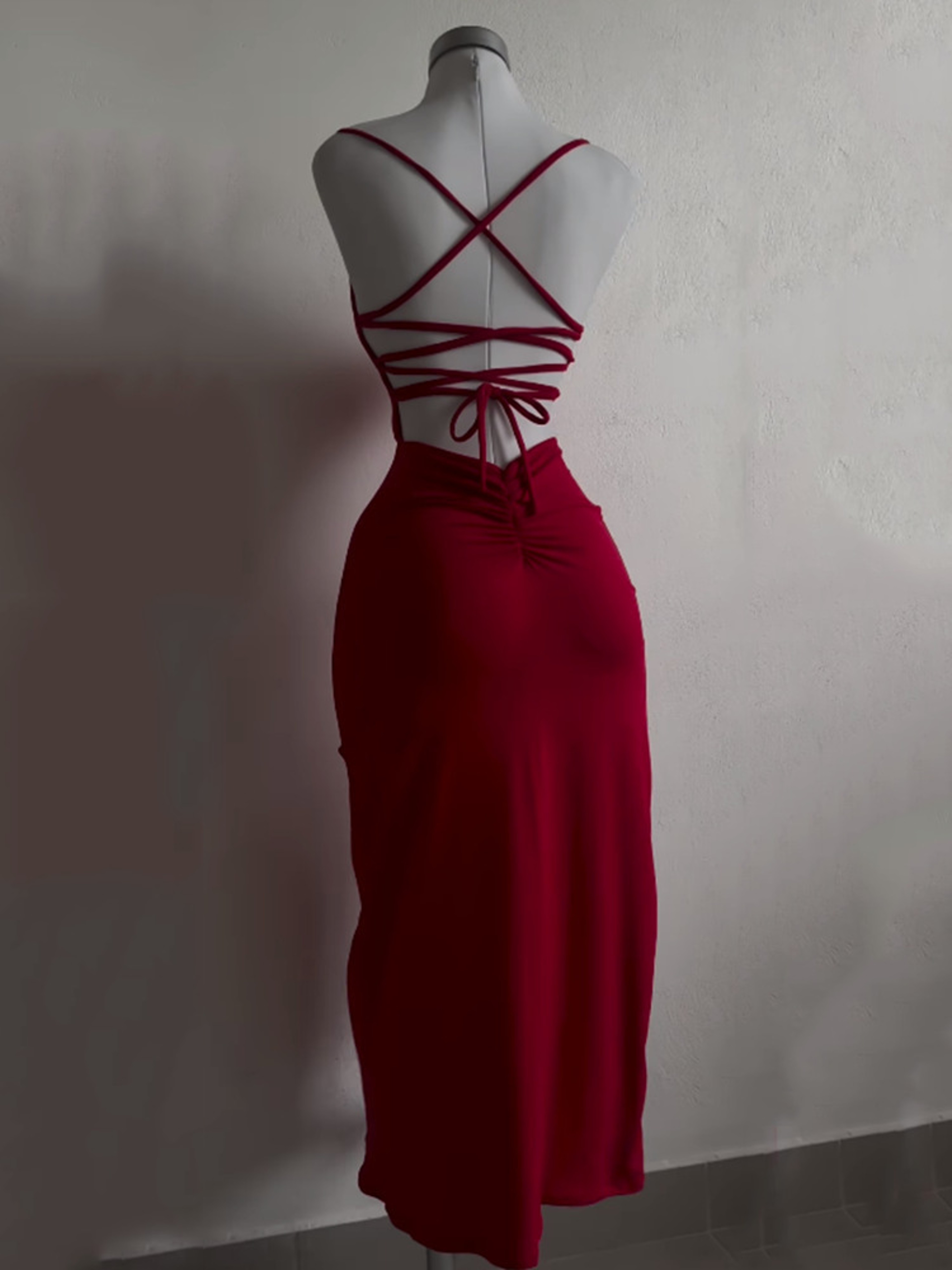 High Street Female Suspender Robes Sexy Backless Lace Up Long Dress Women Split Bodycon Party Dress 4