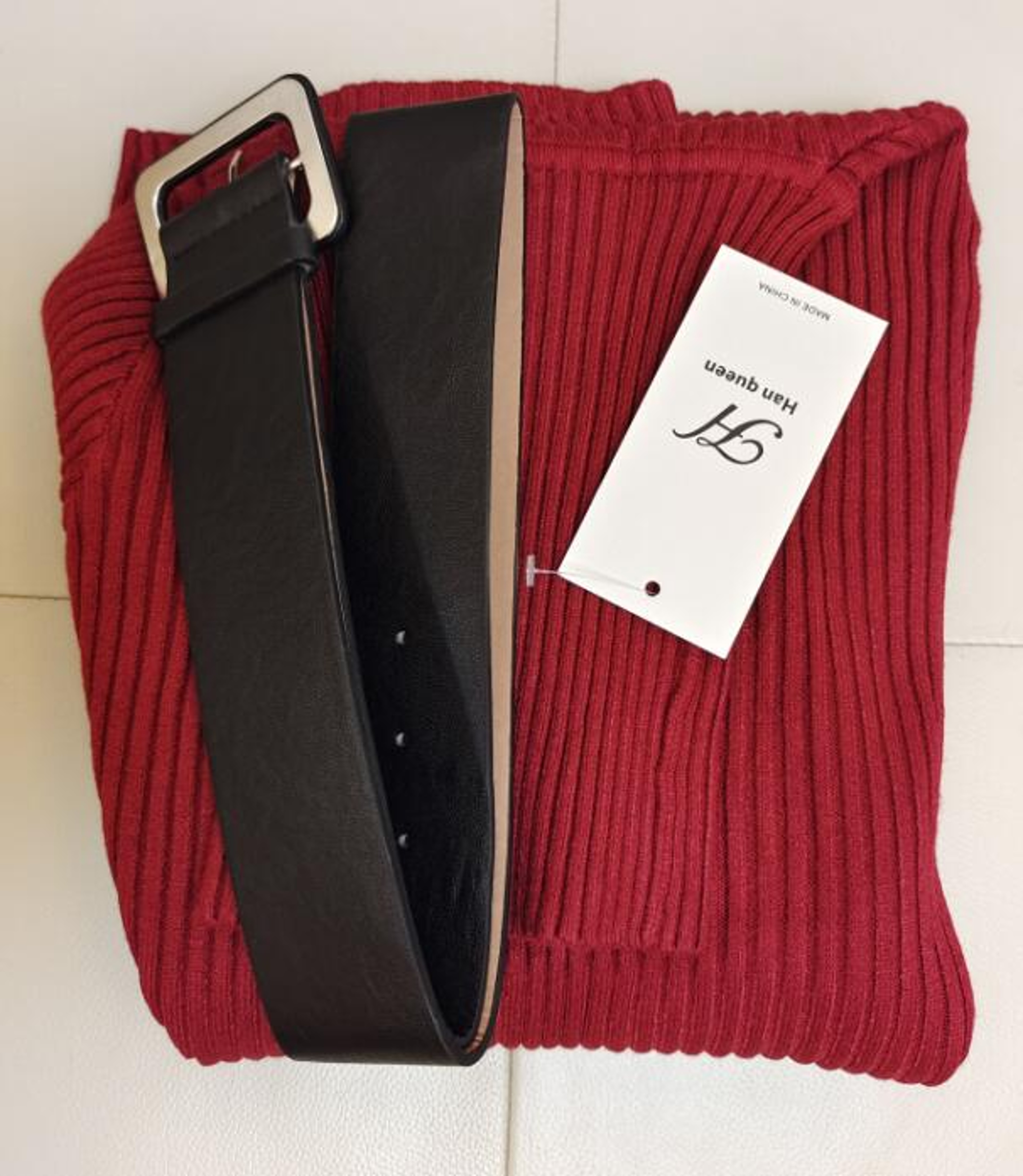 Soft Elastic Turtleneck Sweater Bodycon Dress Midi Winter Party Dress For Women With Belt 3