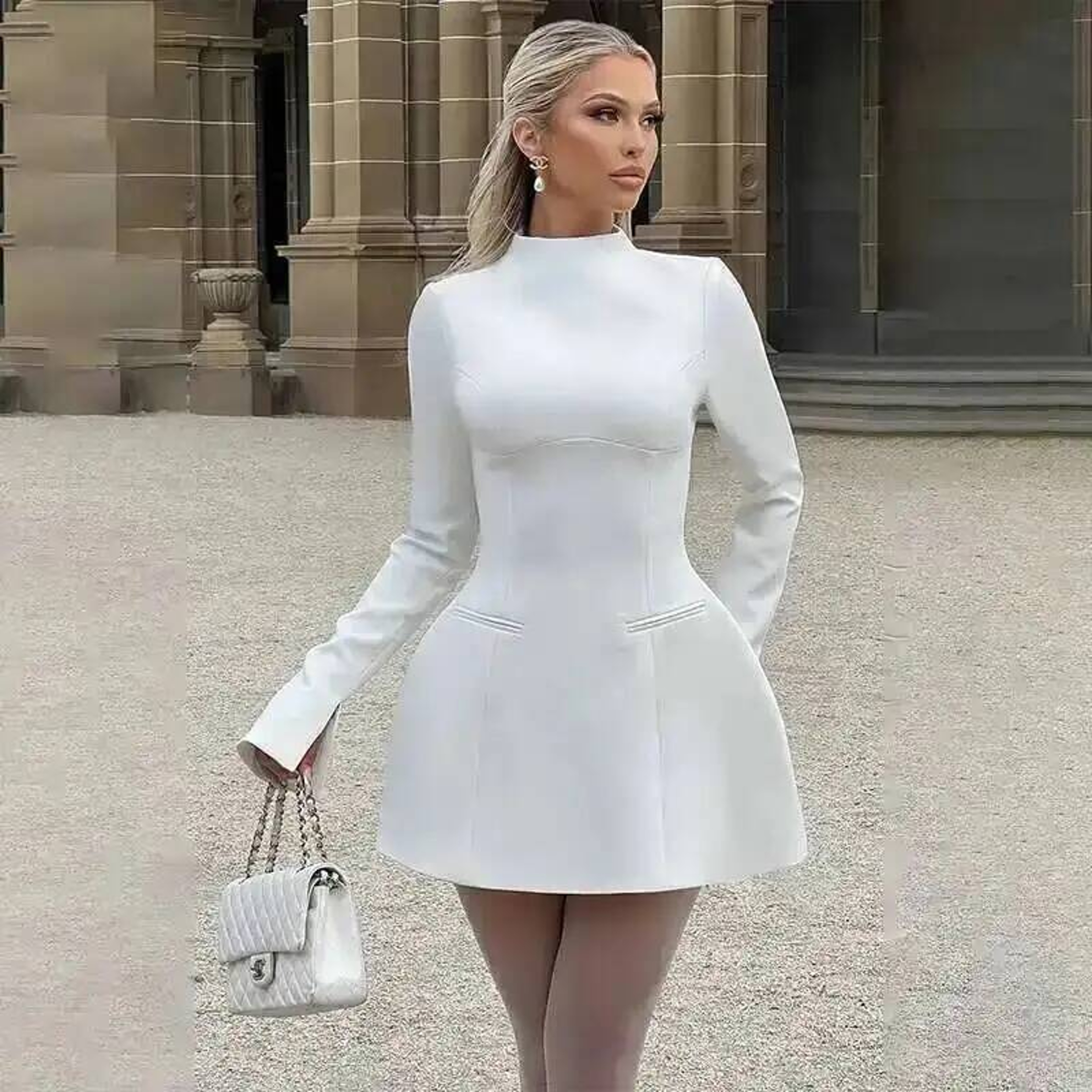 Nightclub Party Dress Women Long Sleeve Mini Autumn Vestidos 0