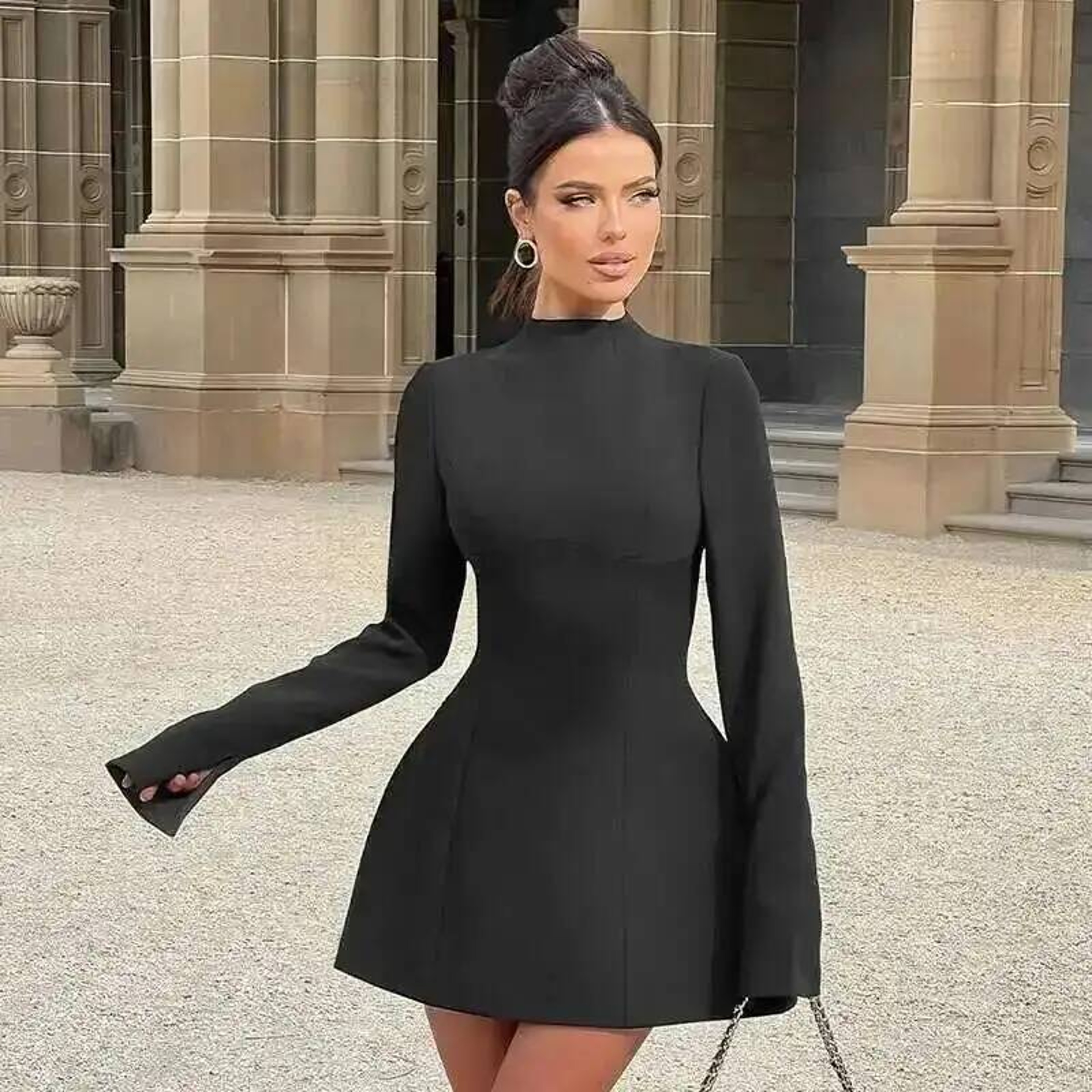 Nightclub Party Dress Women Long Sleeve Mini Autumn Vestidos 3