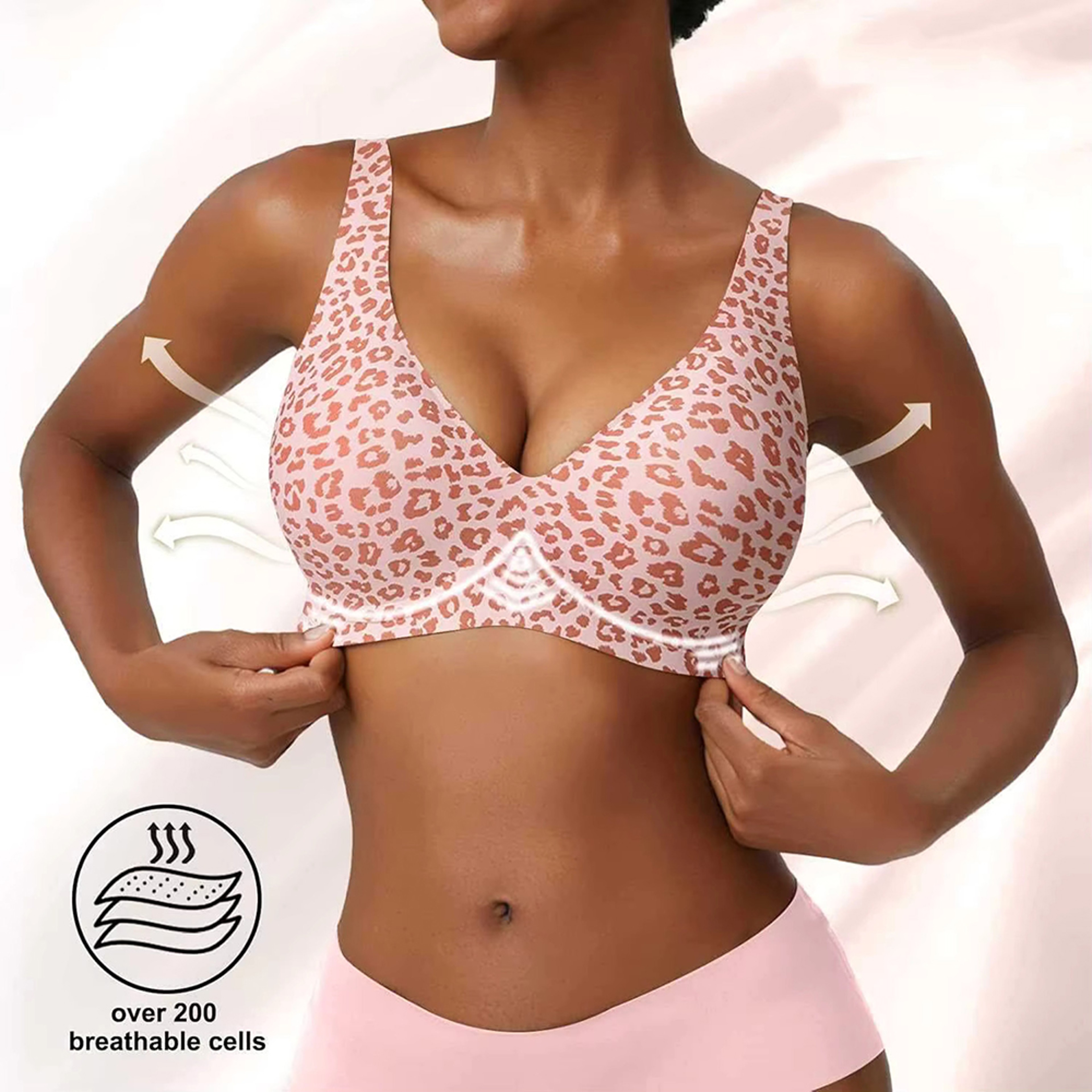 Deep V Jelly Lift Wireless Bra – Seamless Push Up Support Bra for Everyday Comfort – view 4