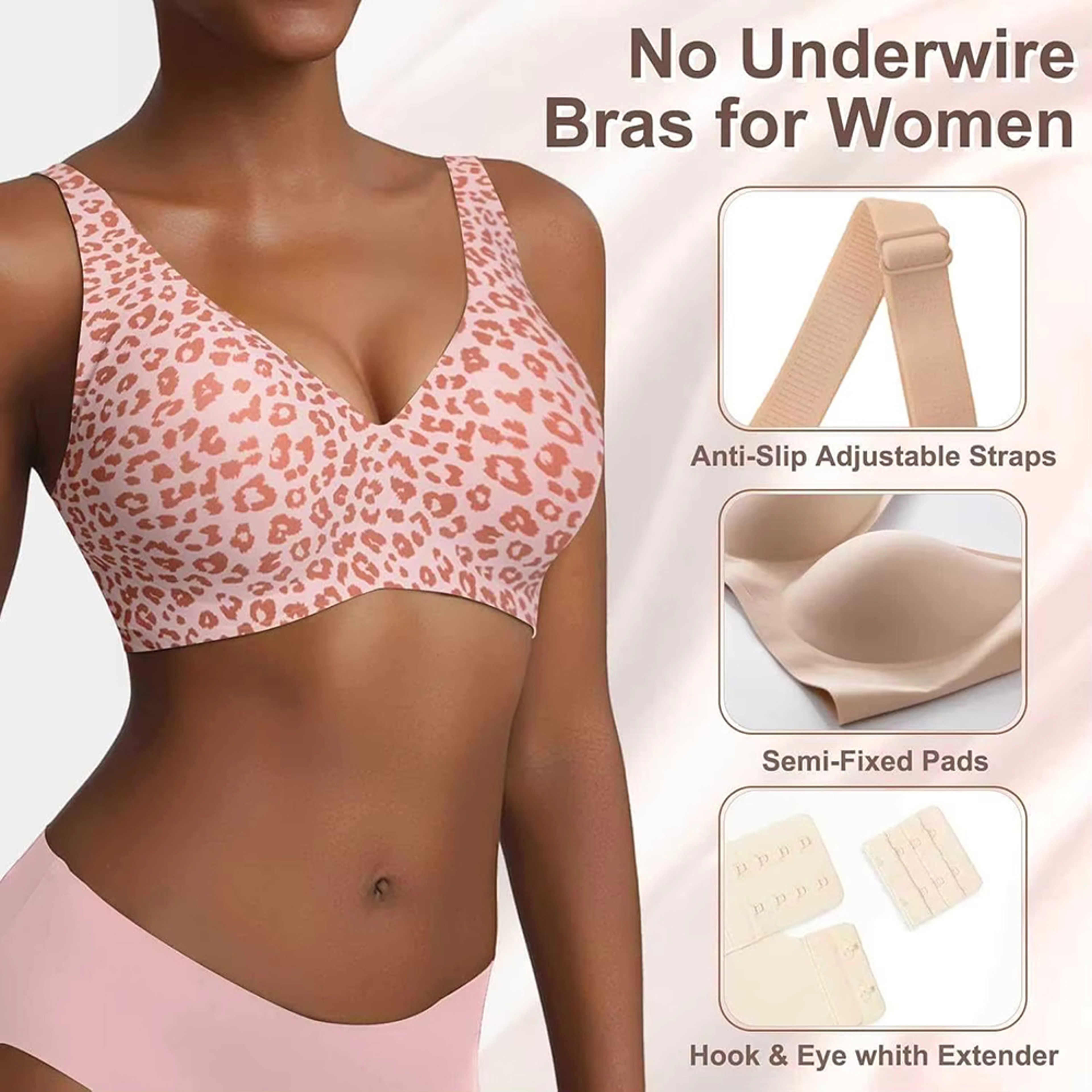 Deep V Jelly Lift Wireless Bra – Seamless Push Up Support Bra for Everyday Comfort – view 5