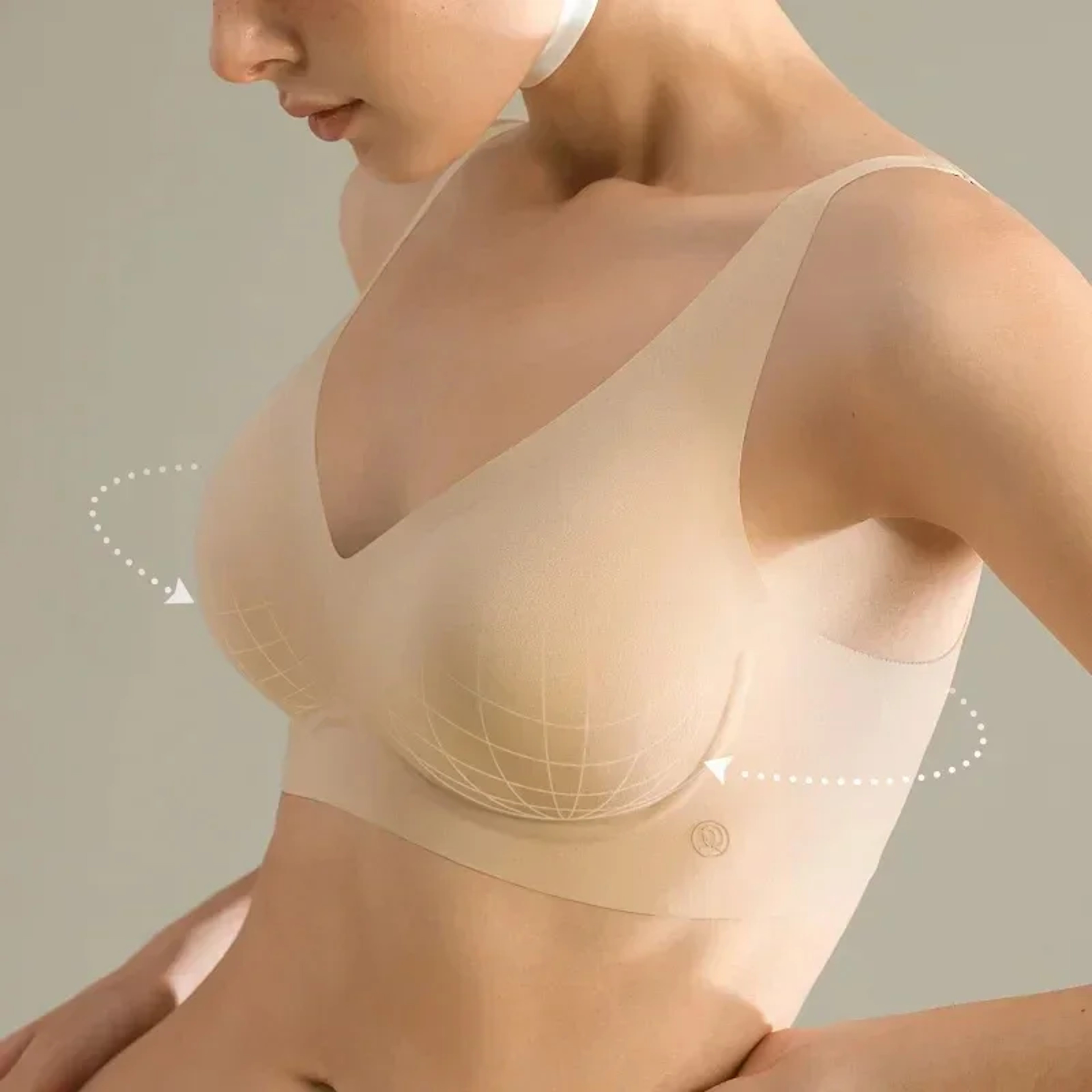 Seamless Wireless Push Up Bra for Women Soft Lift V Neck Bralette – view 4