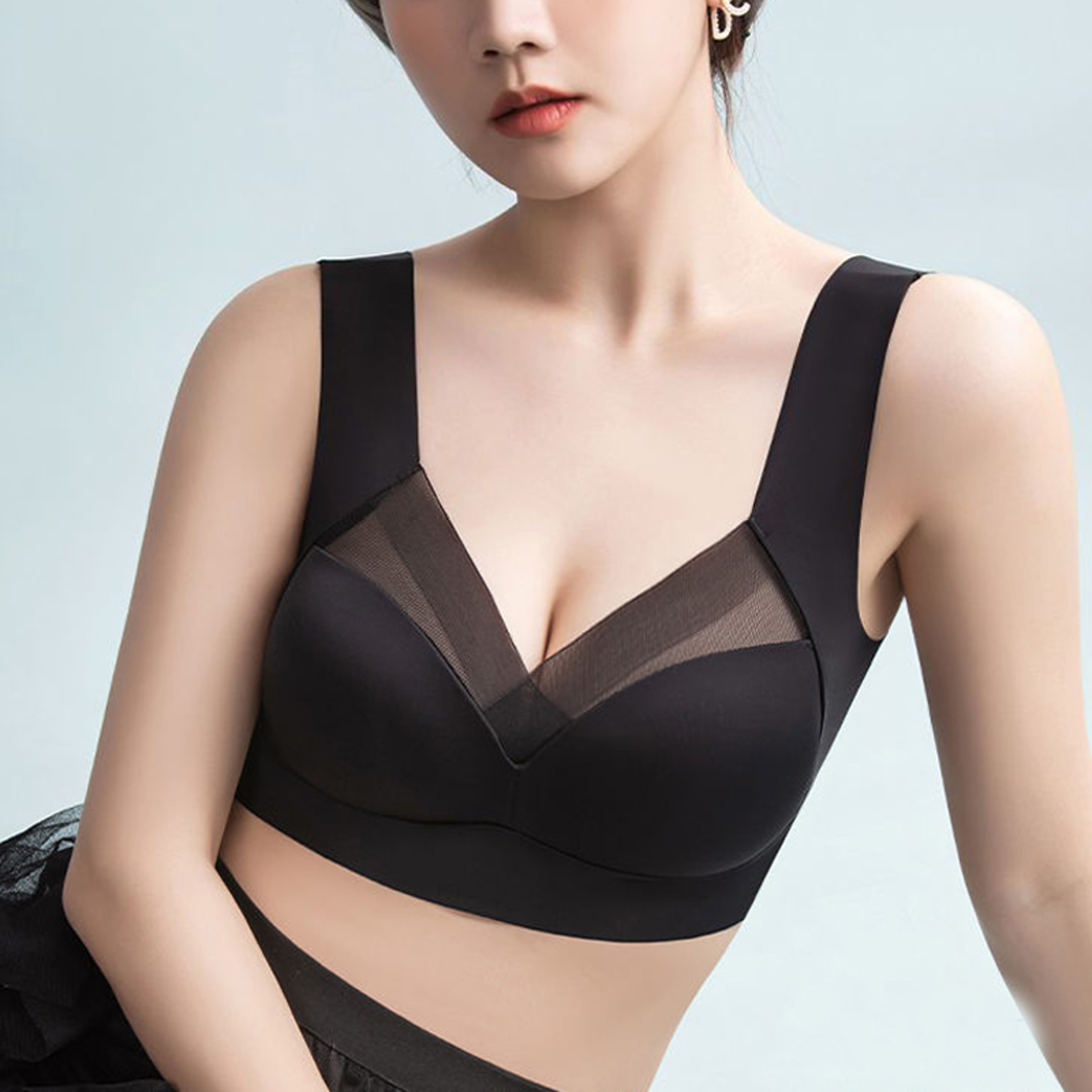 Plus Size Seamless Backless Bralette Support Bra with Anti Sag Comfort – view 3