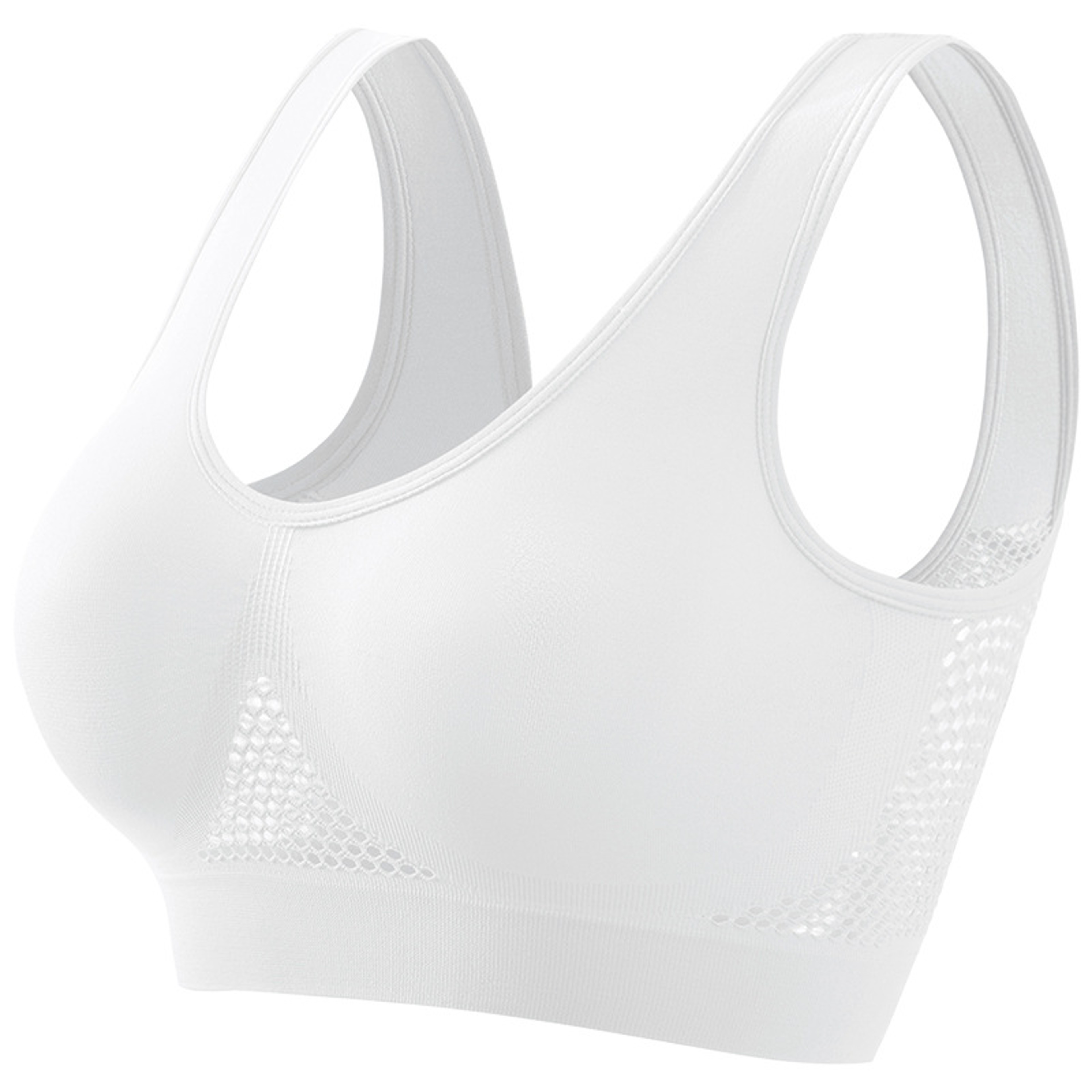 Plus Size Breathable Mesh Sports Bra – Seamless Wireless Crop Top – view 14