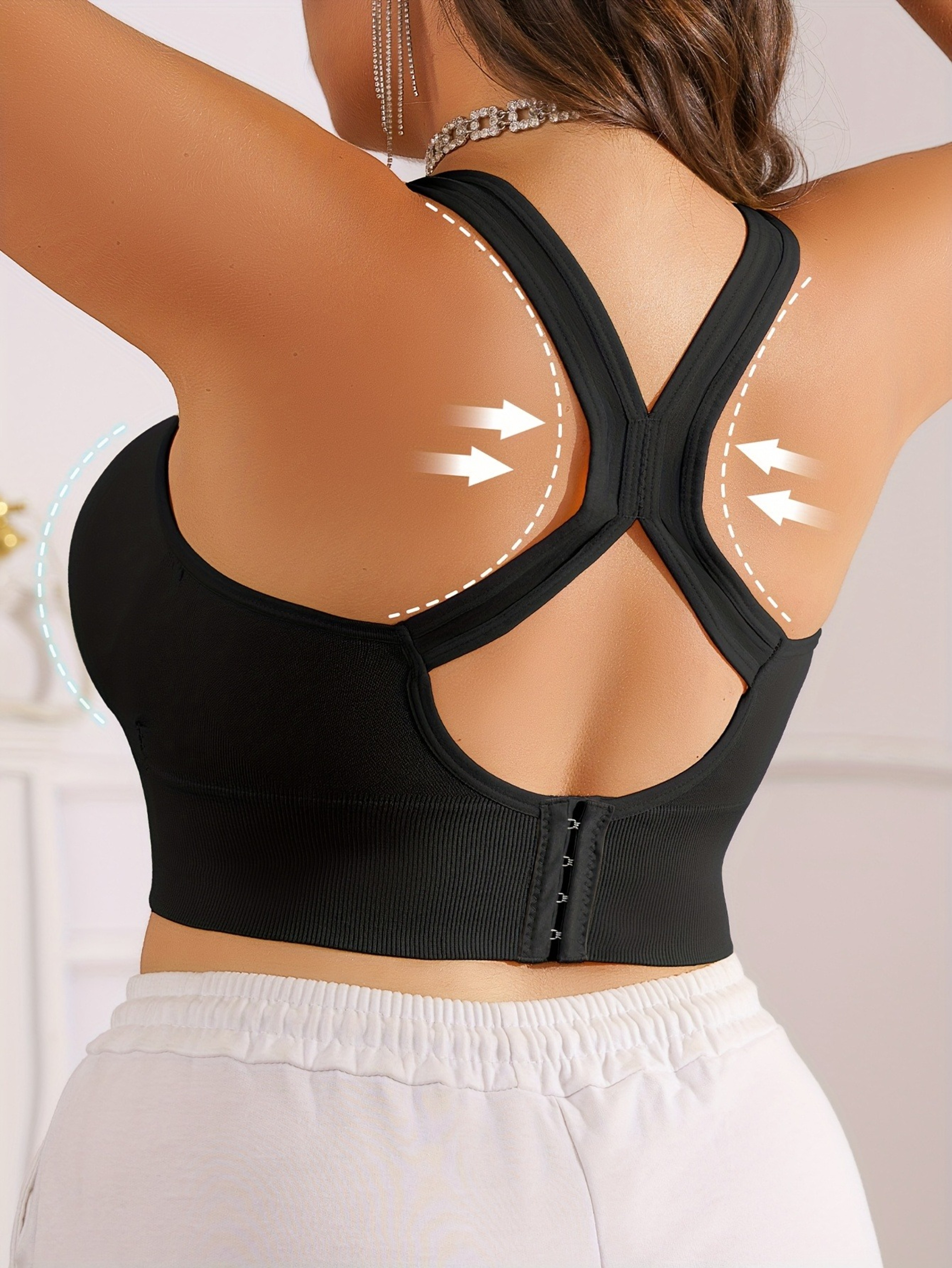 ComfortFlex Seamless Wireless Sports Bra  Supportive Plus Size Bralette 4