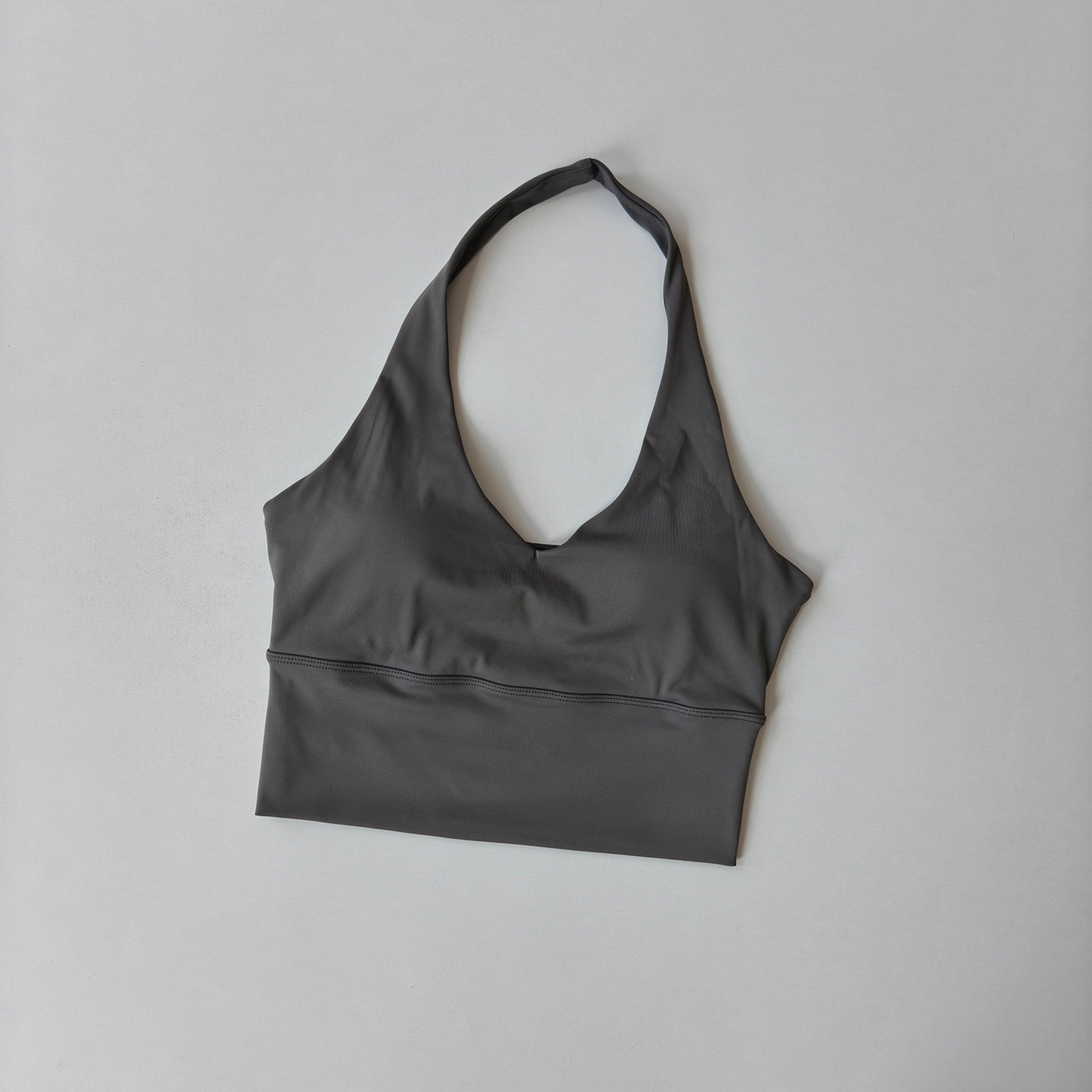 Women's V-Neck Halter Sports Bra with Push-Up & Removable Pads – Cross Back Workout Top – view 4