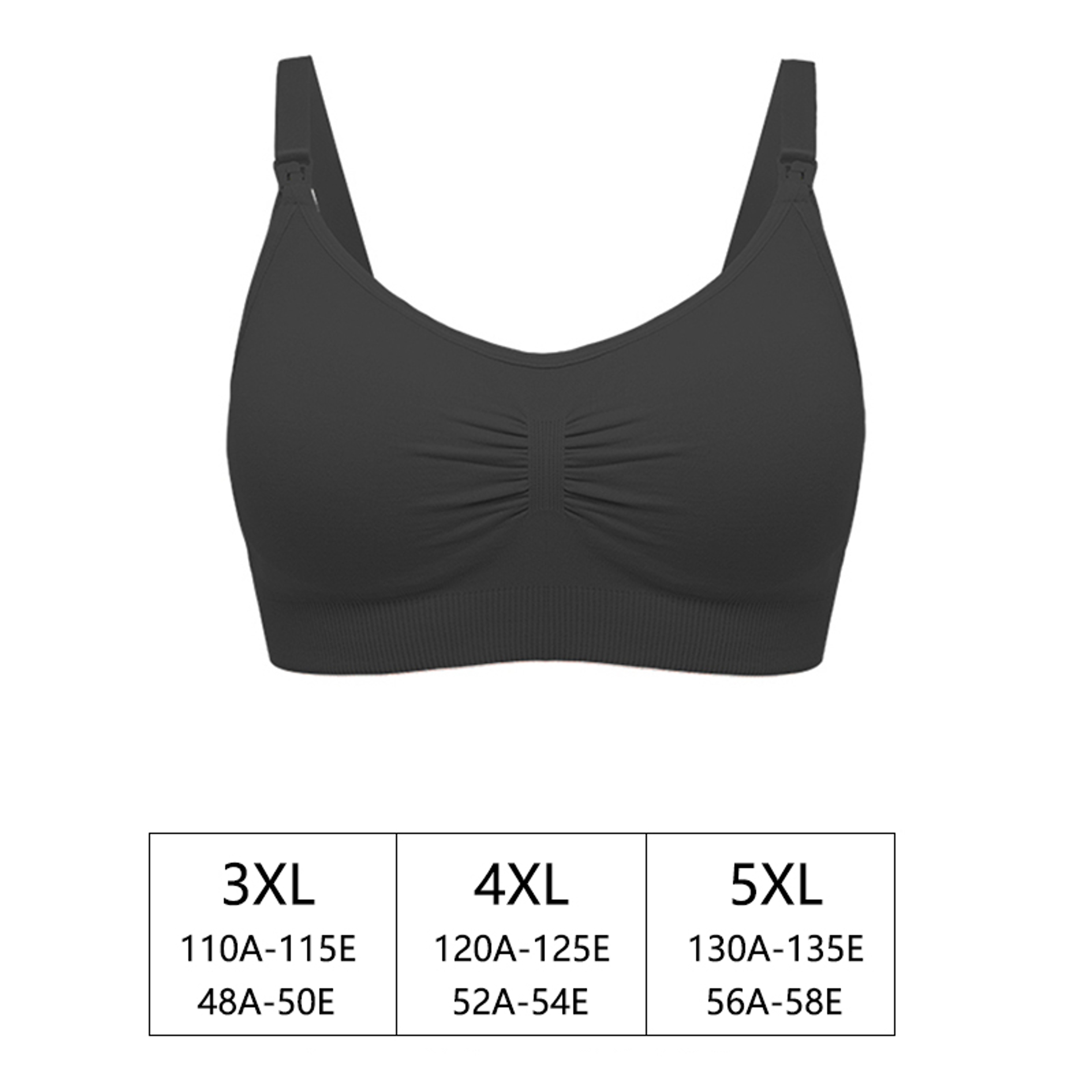 Plus Size Adjustable Seamless Nursing Bra – Breathable Maternity & Breastfeeding Support – view 6