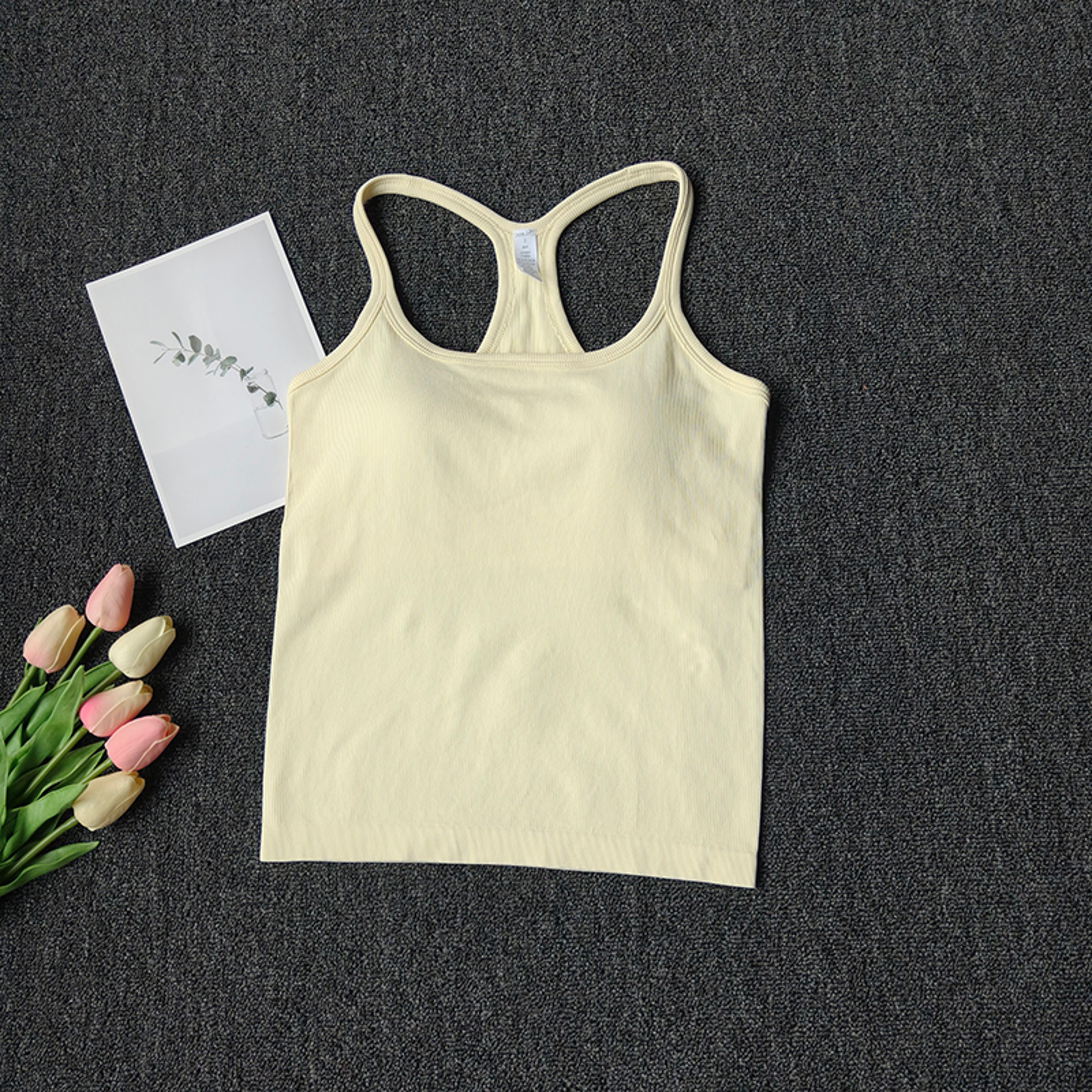 FlexFit Seamless Yoga Tank Top with Built-In Bra for Gym, Pilates & Running – view 5