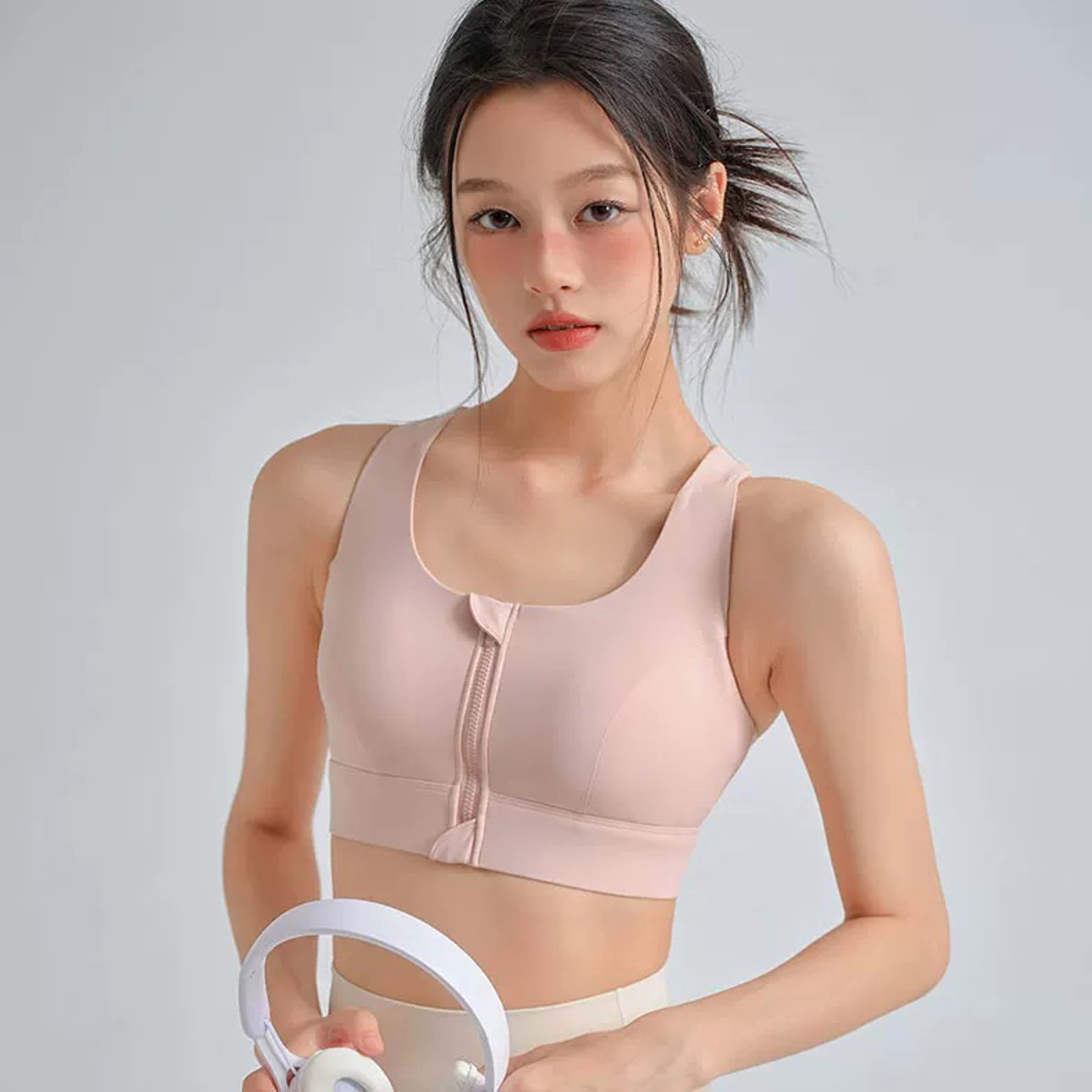 FlexLift High Impact Sports Bra With Front Zipper  Fixed Support Cups 5