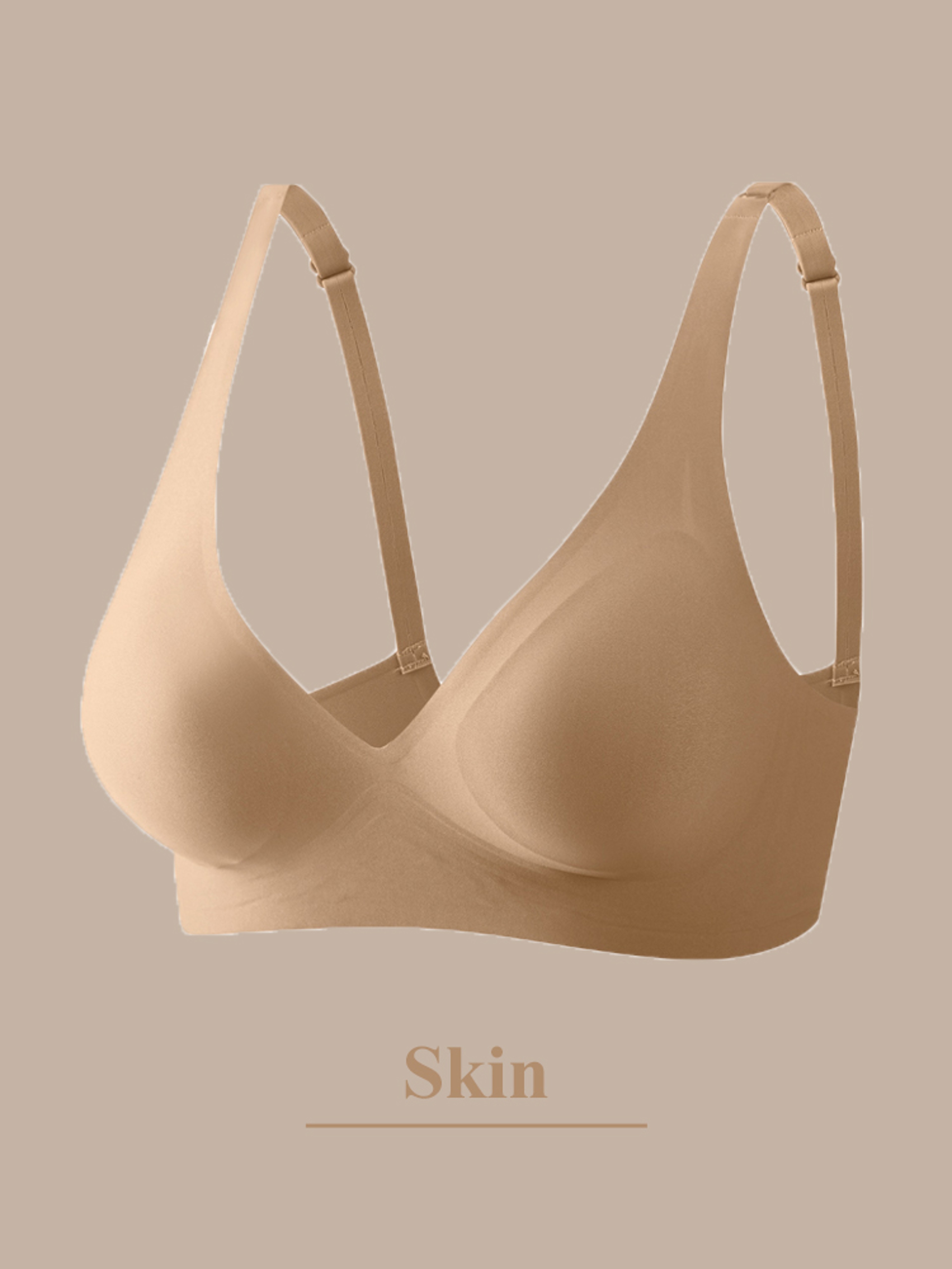 ComfortLift Seamless Wireless Push Up Bra For Women Deep V Padded Bralette 9