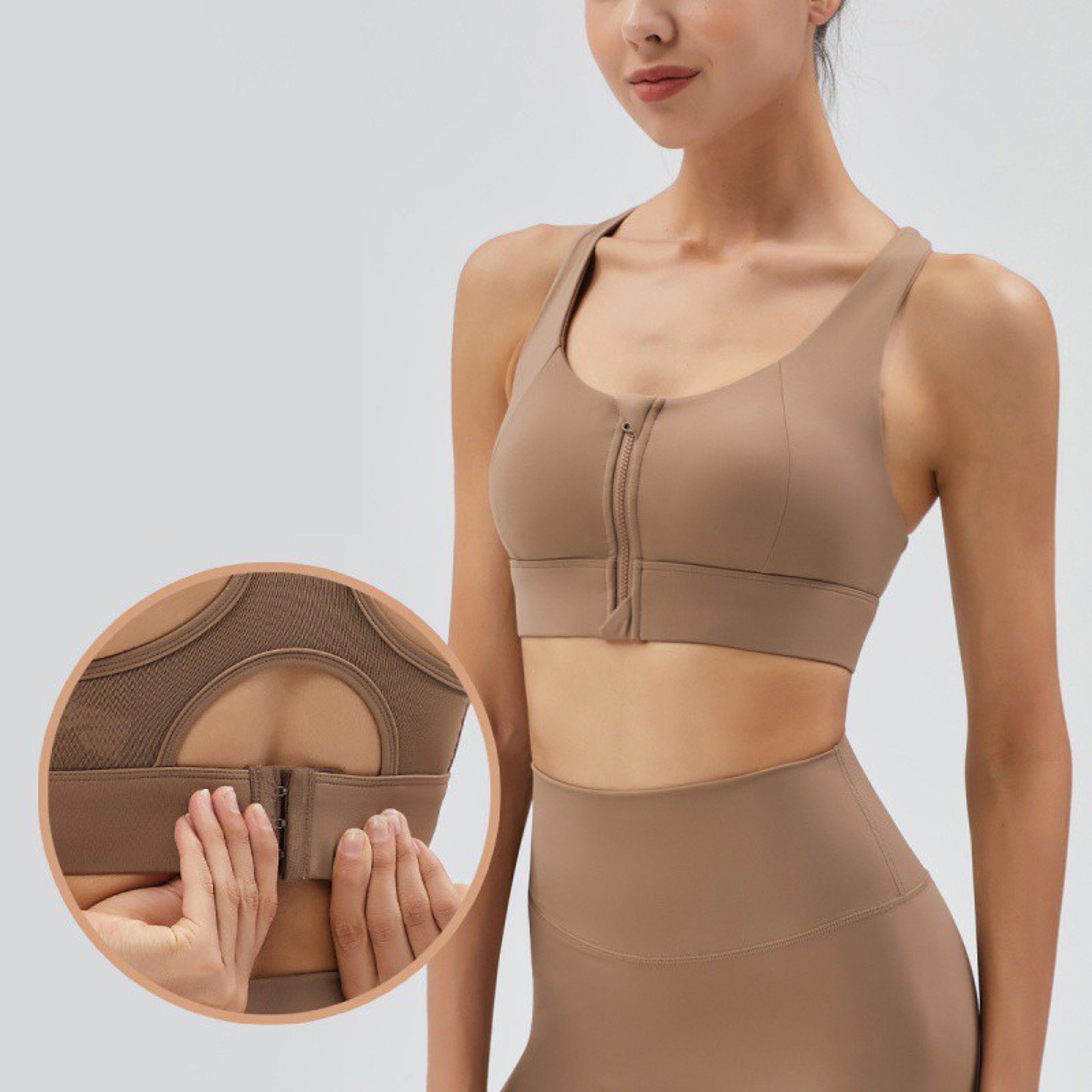 PowerZip High Impact Sports Bra for Women – Front Zipper Running, Yoga & Gym Support – view 1